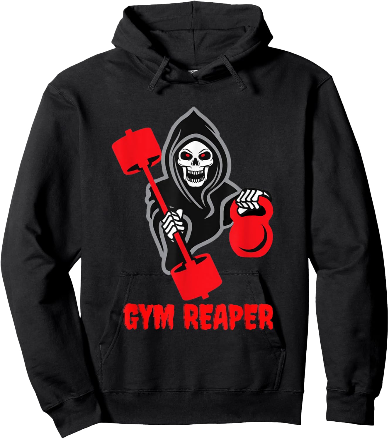 Gym Reaper Funny Halloween Workout Hoodie - Hoodie | Black