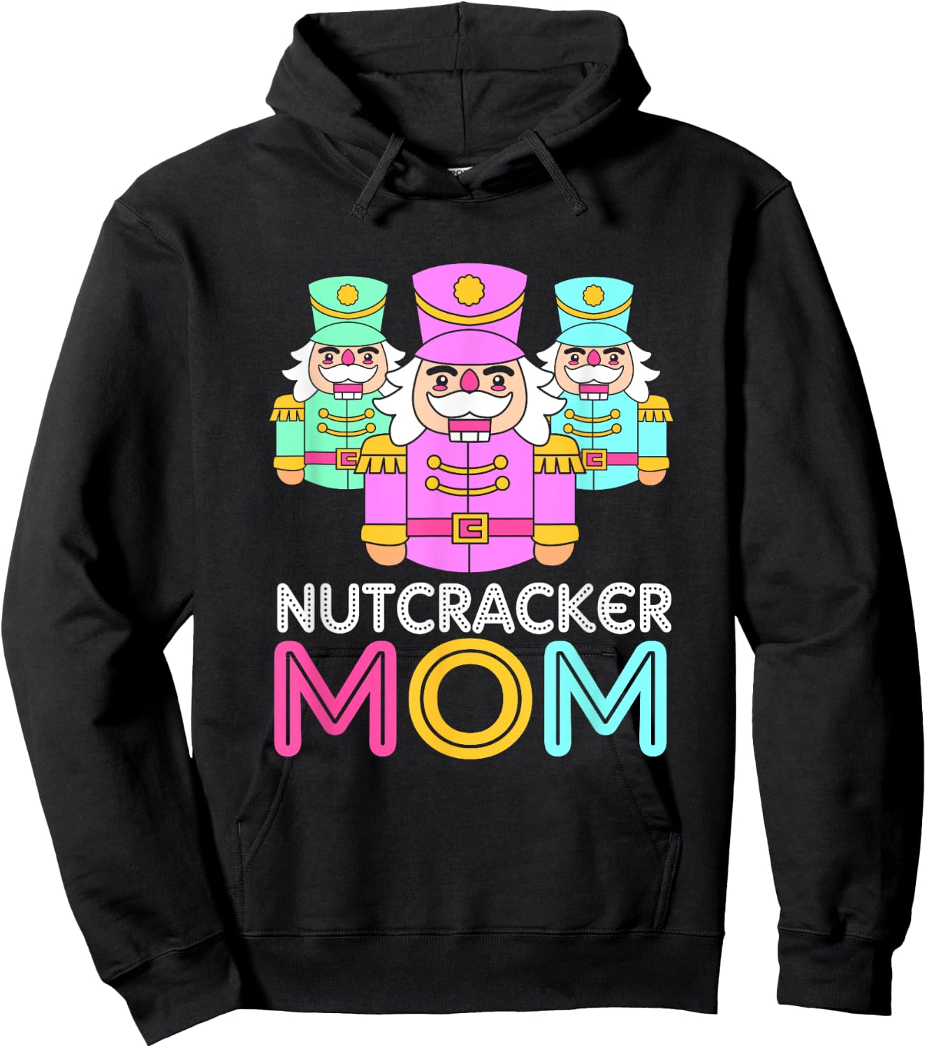 Merry Christmas Toy Soldier Nutcracker Mom Hoodie - Hoodie | Black