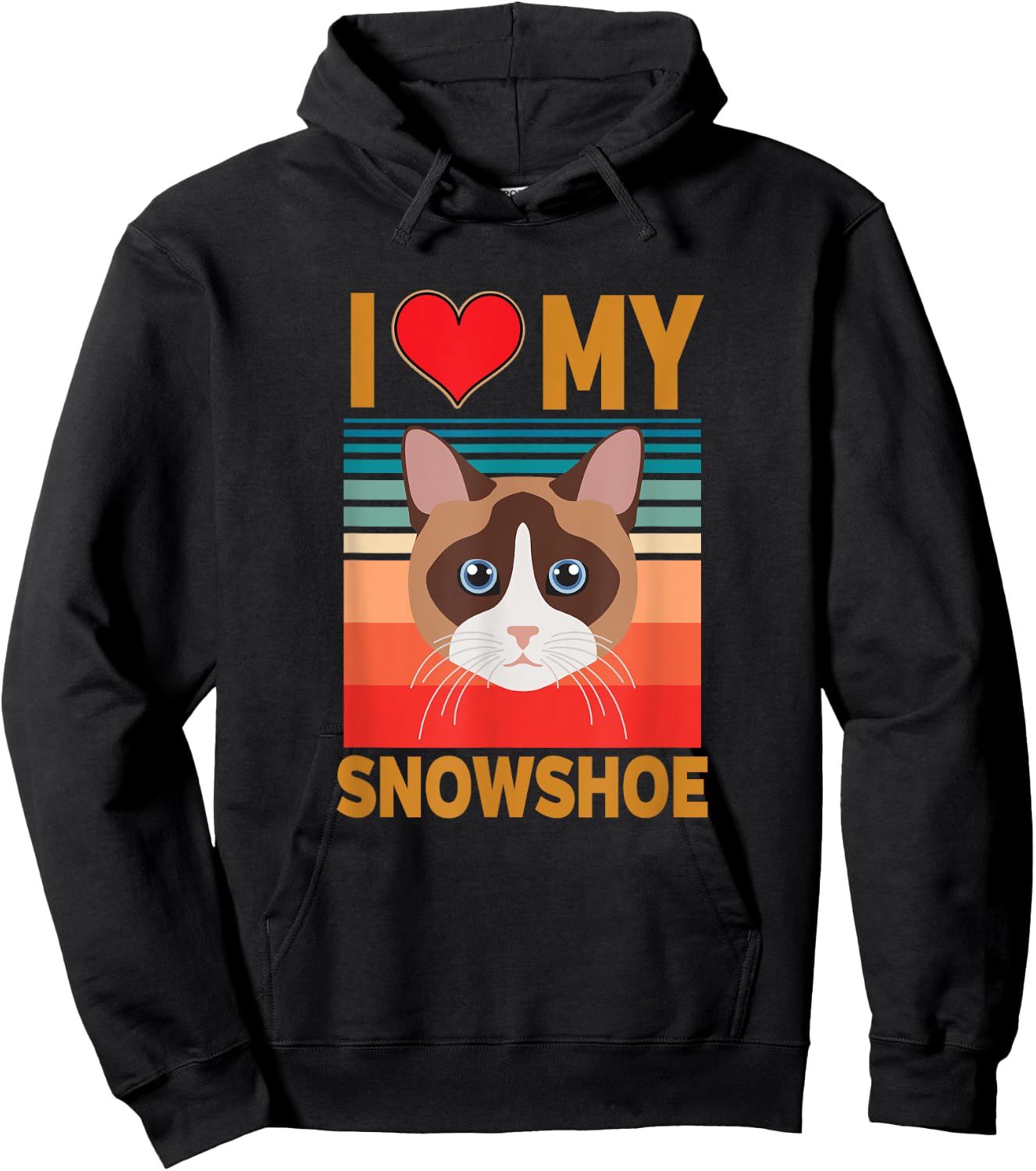 Snowshoe Siamese Cat Hoodie - Hoodie | Black
