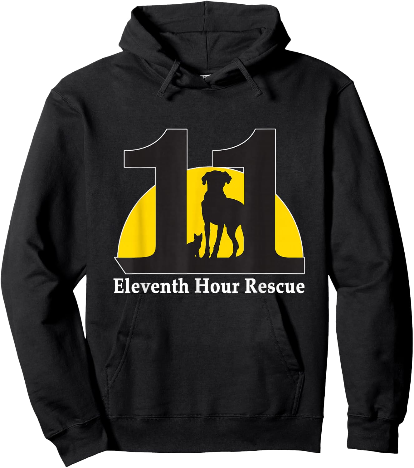 Eleventh Hour Rescue Logo large Hoodie - Hoodie | Black