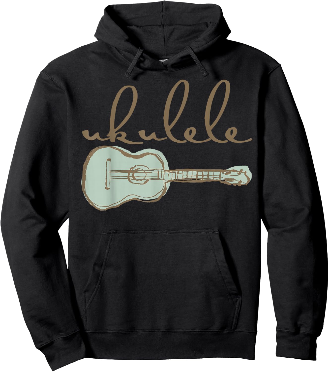 Retro Uke Guitarist Ukulele Vintage Art Gift Hoodie - Hoodie | Black