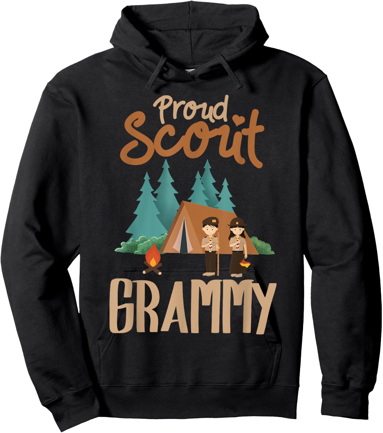 Proud Scout Grammy Camping Scout Scouting Leader Adventure Hoodie - Hoodie | Black