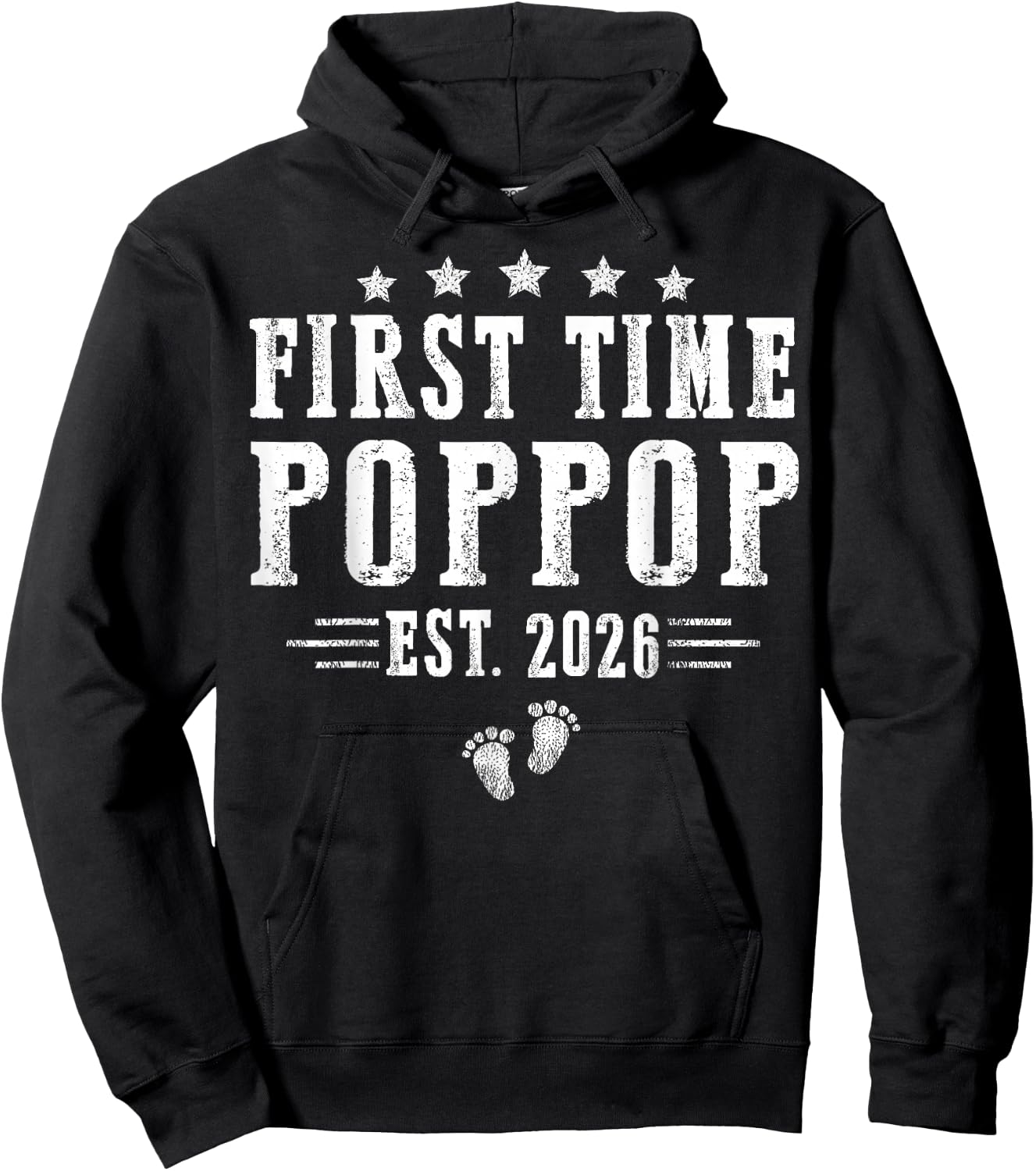 First Time Poppop est.2026 Father's Day Promoted to Papa Hoodie - Hoodie | Black