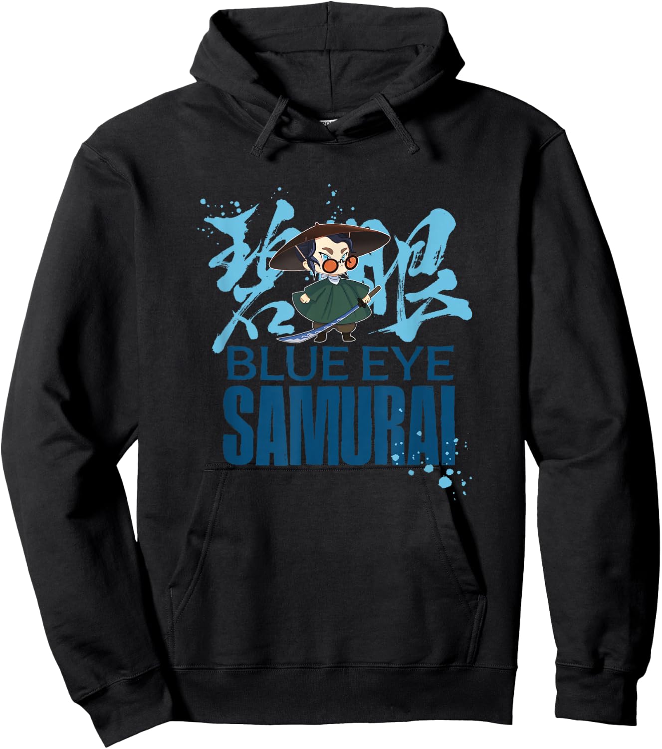 Netflix Blue Eye Samurai Chibi Mizu Kanji Portrait Hoodie - Hoodie | Black