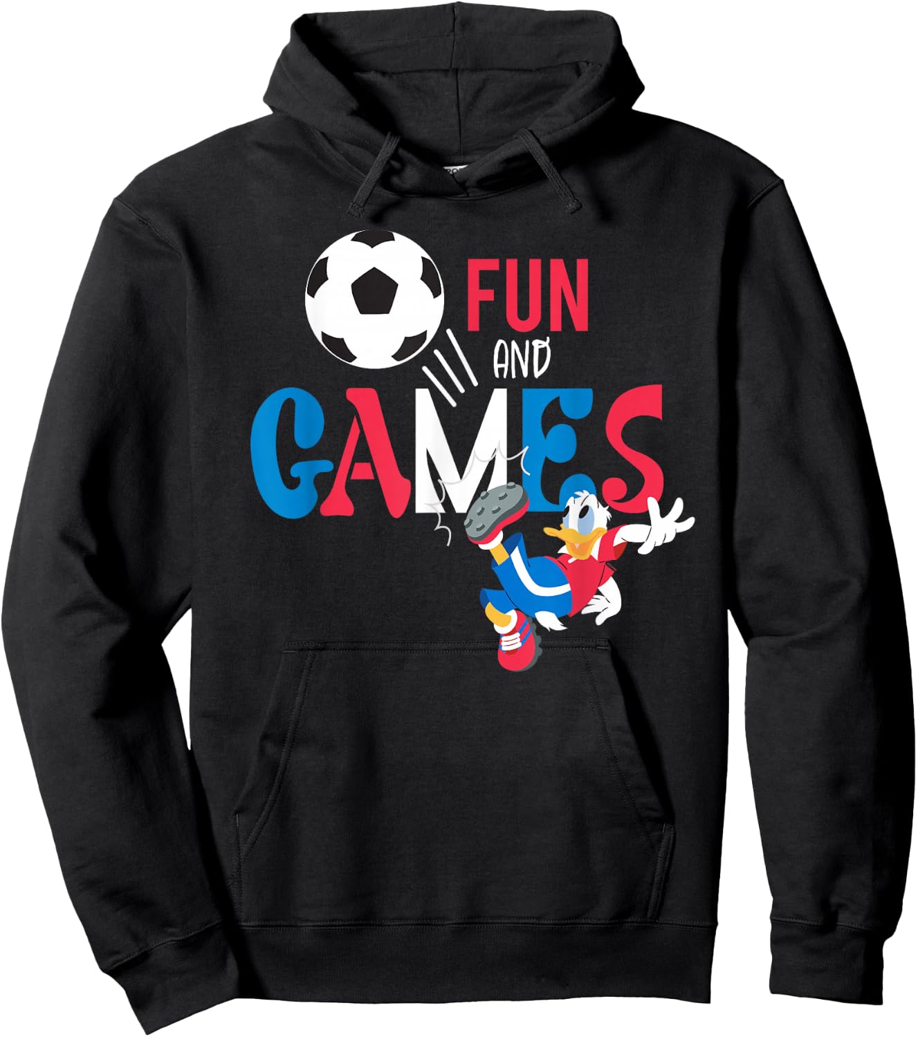 Disney Donald Duck Summer Sports Football Soccer Fun & Games Hoodie - Hoodie | Black