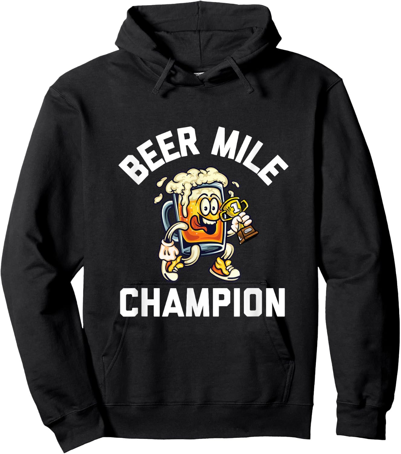 Beer Mile Champion Funny Race Running Beer Drinking Hoodie - Hoodie | Black