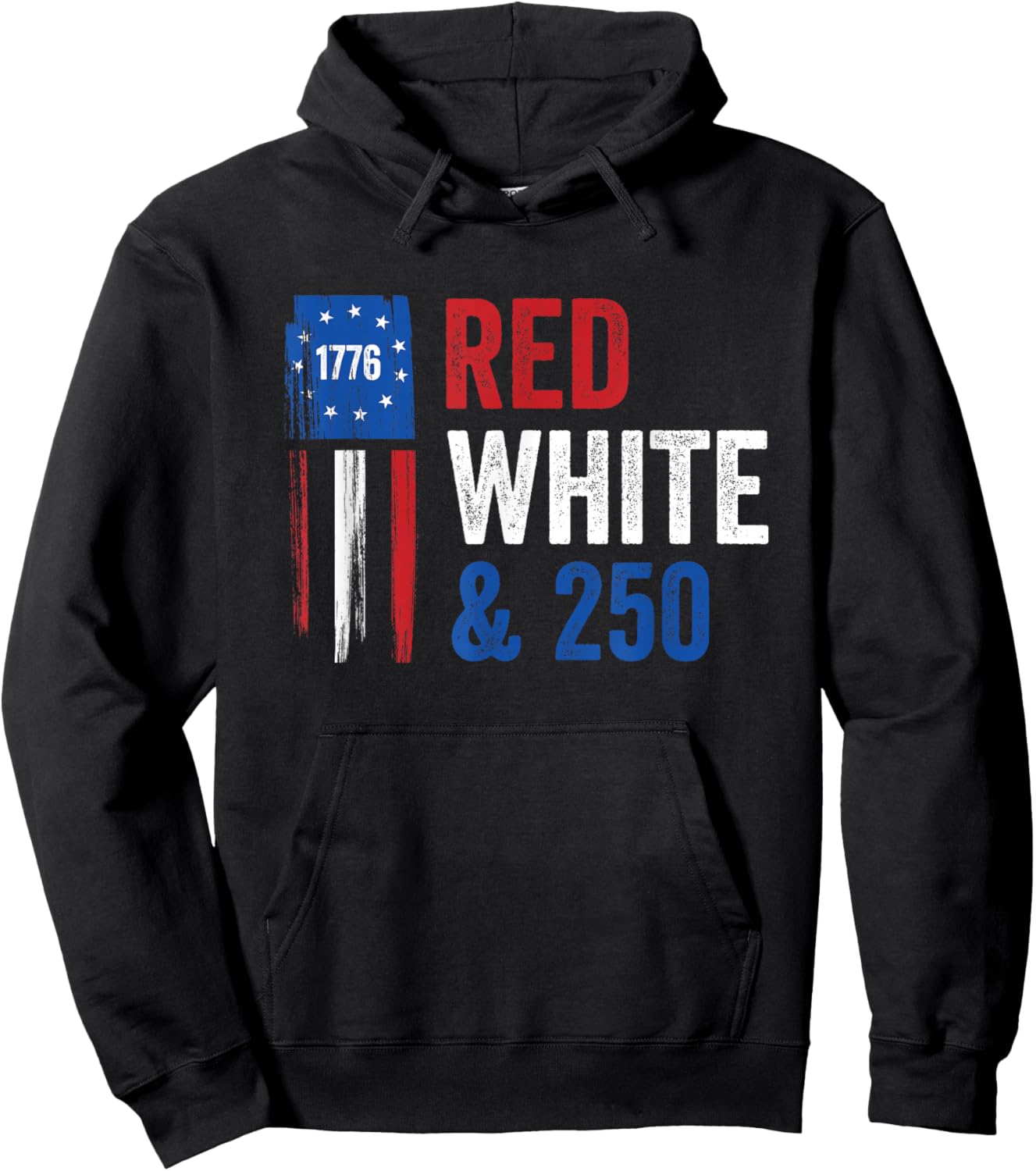 USA 250th Year America Anniversary 4th of July Hoodie - Hoodie | Black