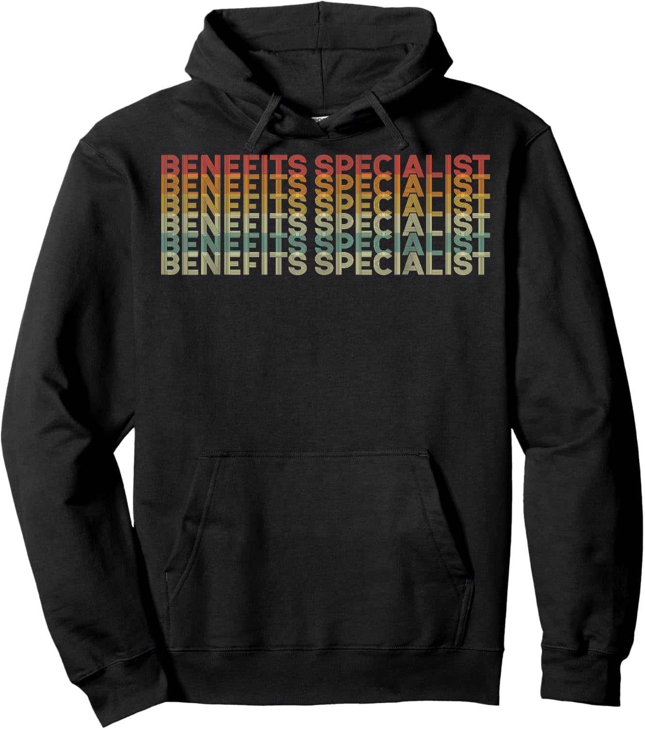 Retro 70s Benefits Specialist Job Title Hoodie - Hoodie | Black
