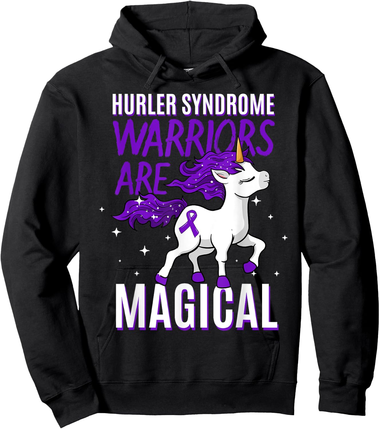 Hurler Syndrome Warrior Awareness Unicorn MPS-IH Patient Hoodie - Hoodie | Black
