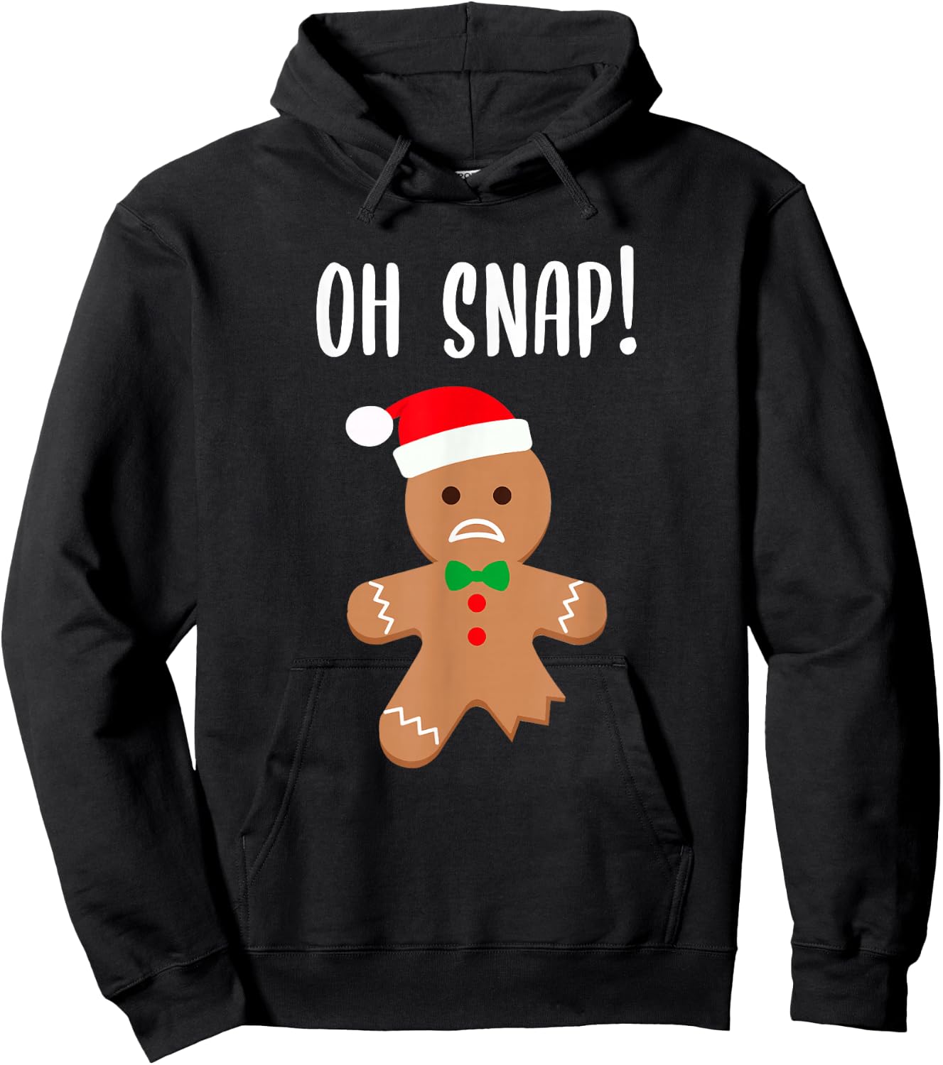 Funny Christmas Gingerbread Man Oh Snap Outfit Pajama Hoodie - Hoodie | Black