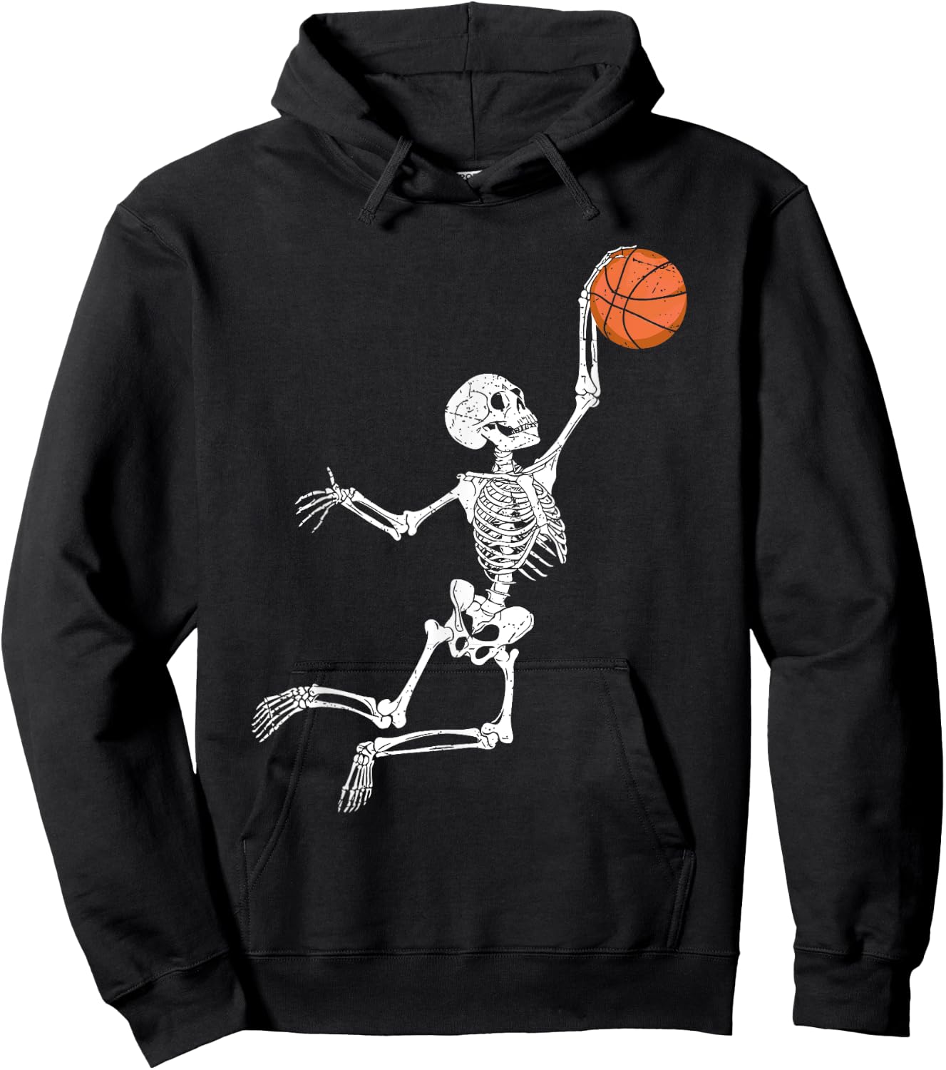 Basketball Skeleton Halloween Player Catcher Boys Kids Hoodie - Hoodie | Black