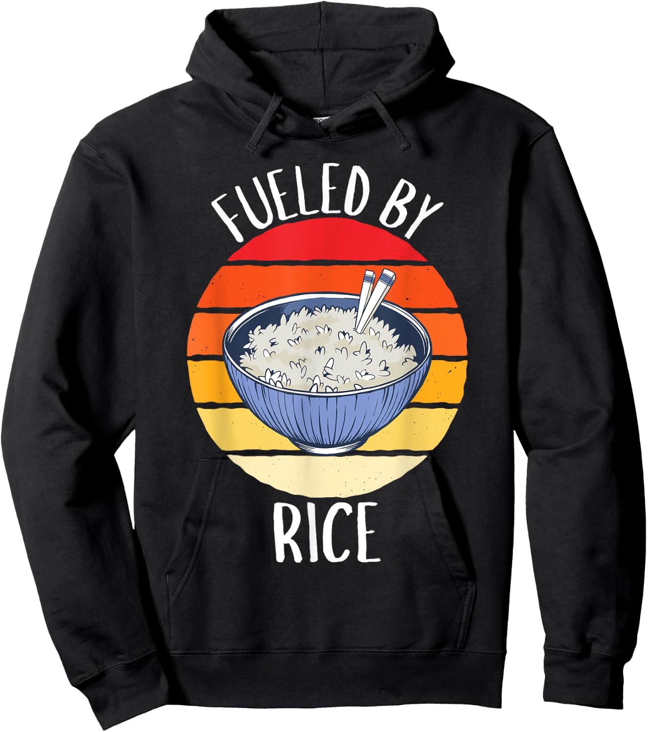 Retro Fueled By Rice Vintage Rice Lover Hoodie - Hoodie | Black