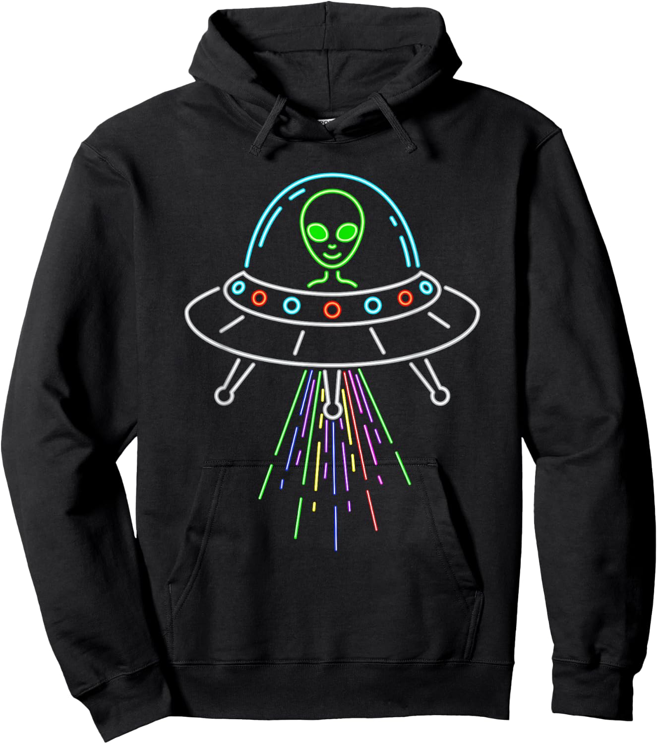 Alien Abduction UFO Alien Hoodie - Hoodie | Black