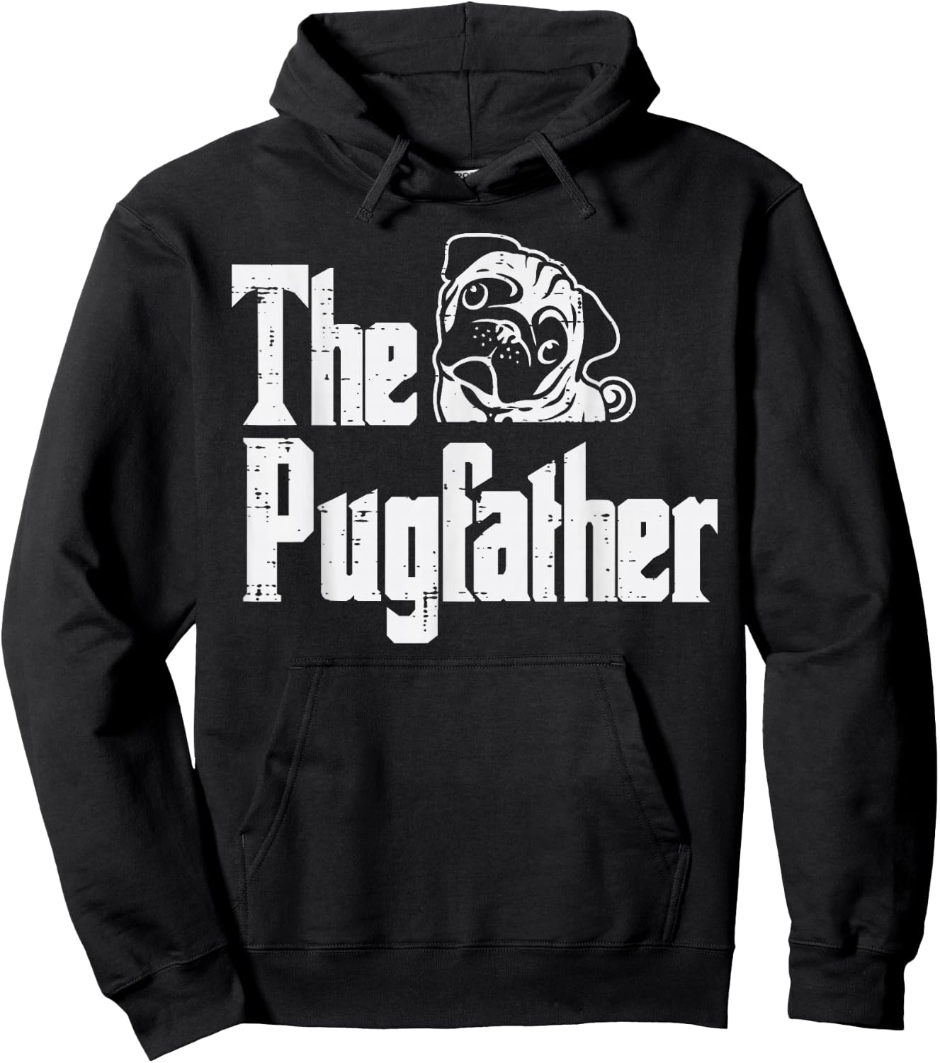Fathers Day The Pug Father Pug Daddy Papa Fur Dad Dog Owner Hoodie - Hoodie | Black