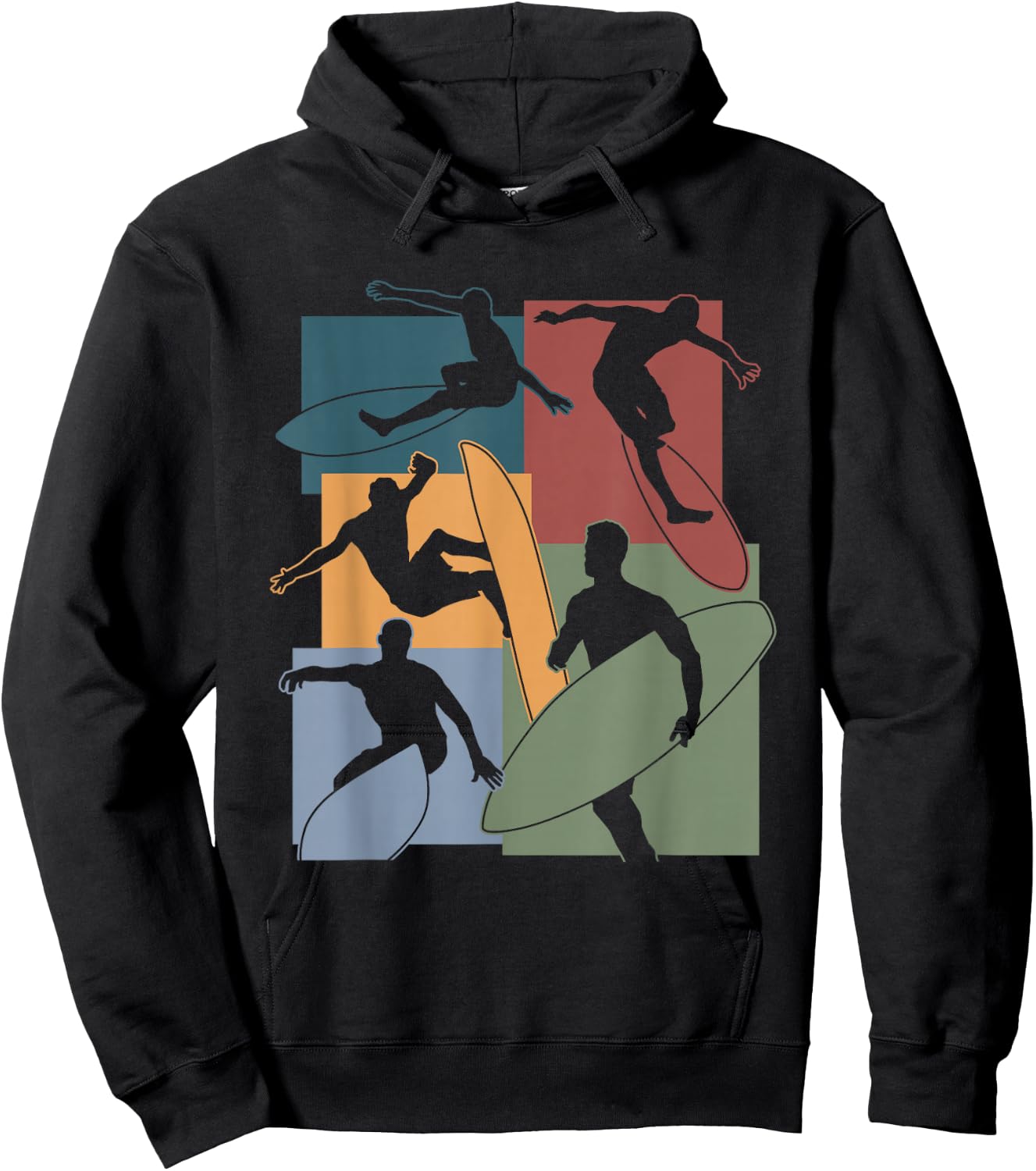 Vintage Surfing Surfer Surfboarding Surfboard Enthusiasts Hoodie - Hoodie | Black