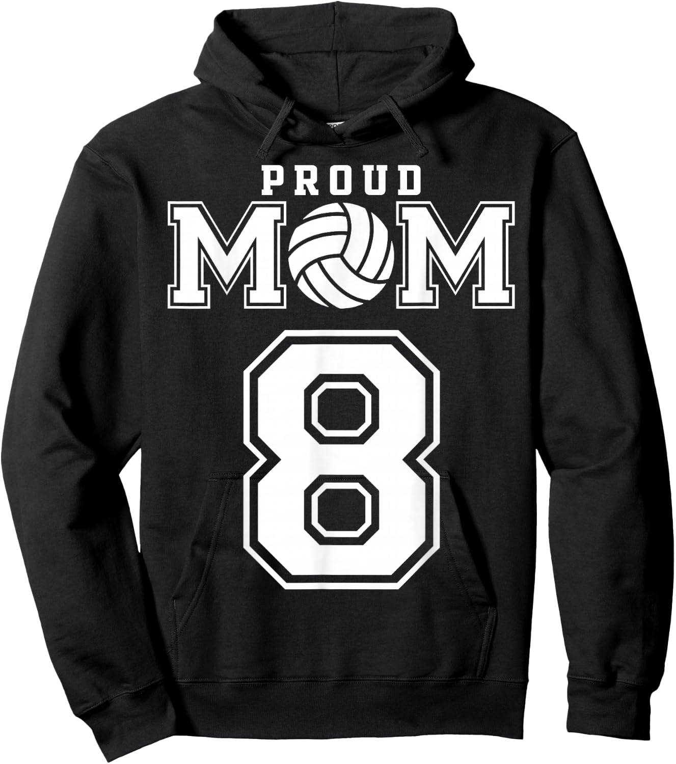 Custom Proud Volleyball Mom Number 8 Personalized Women Hoodie - Hoodie | Black