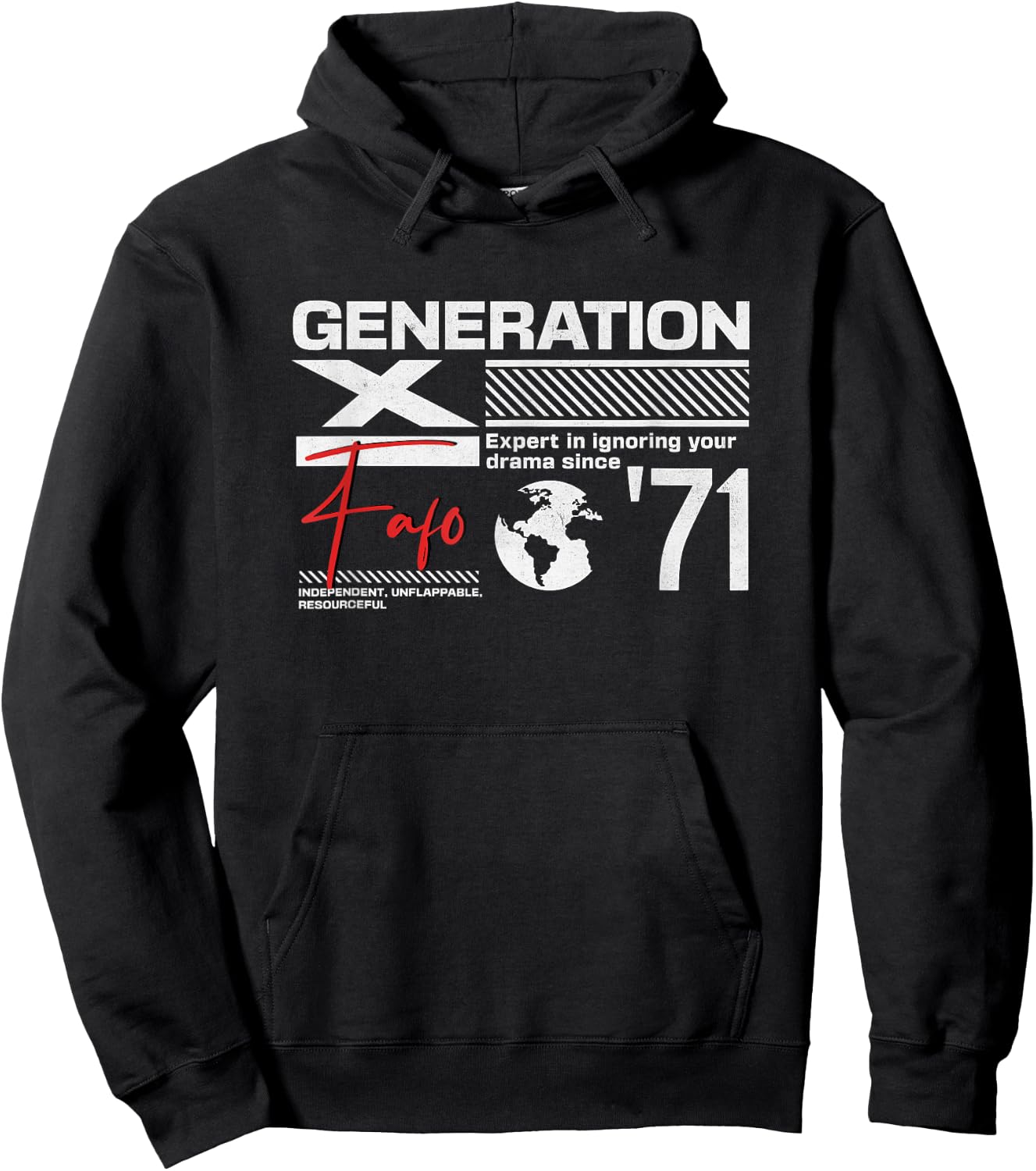 Gen X FAFO Gen X Generation Gen Xer Born 1971 Retro Vintage Hoodie - Hoodie | Black