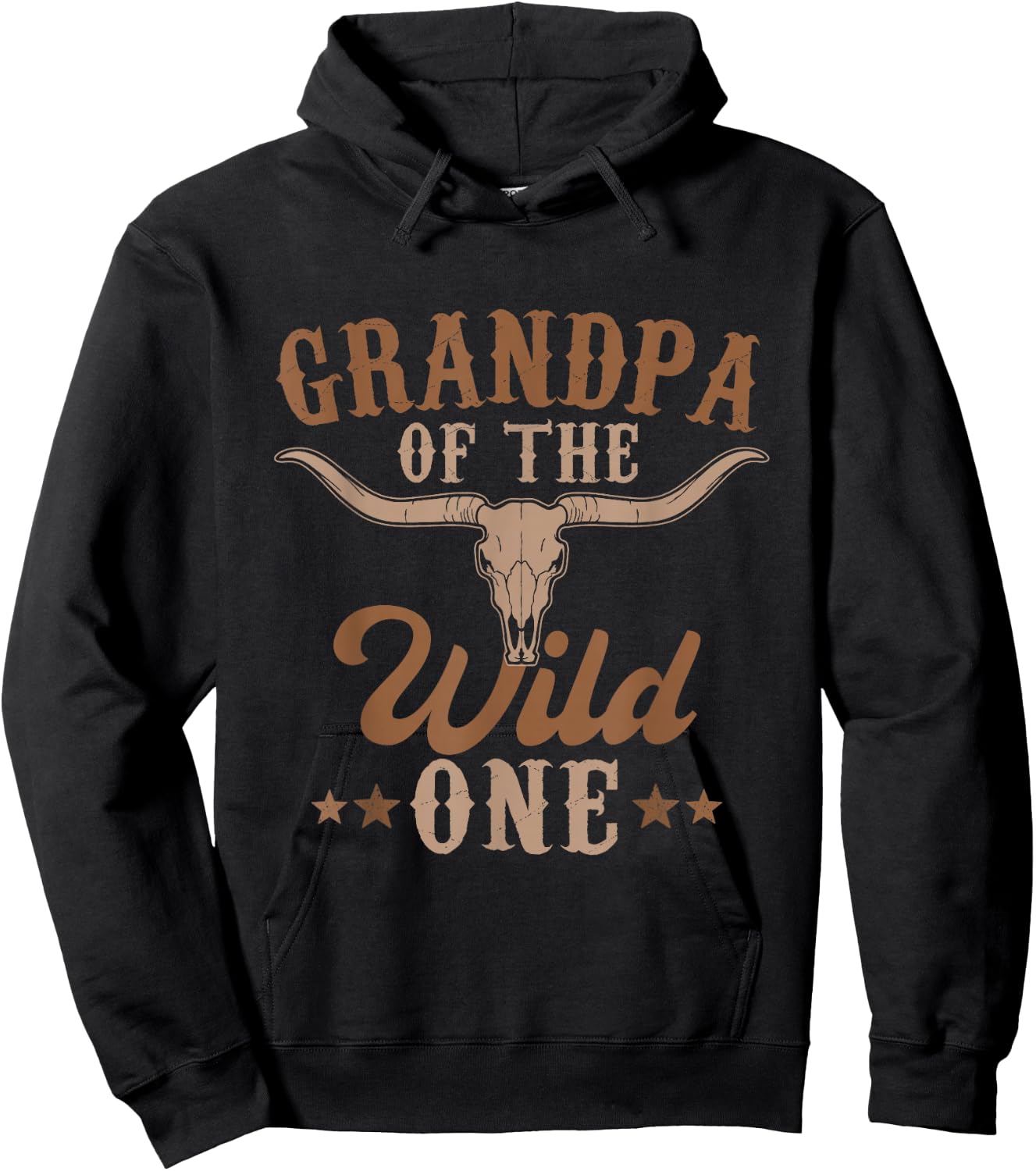 Grandpa Of The Wild One Cowboy Western Rodeo Party Matching Hoodie - Hoodie | Black