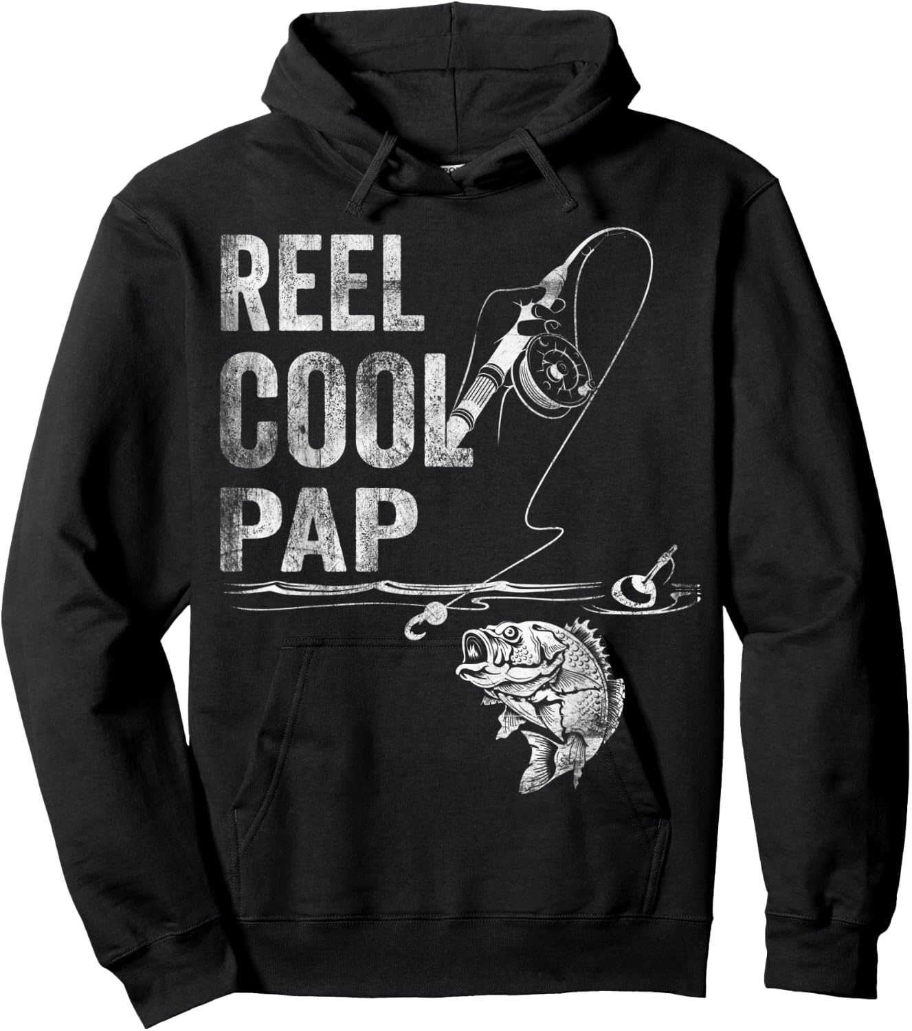 Reel Cool Pap Fish Fishing Shirt Father's Day Gift Hoodie - Hoodie | Black