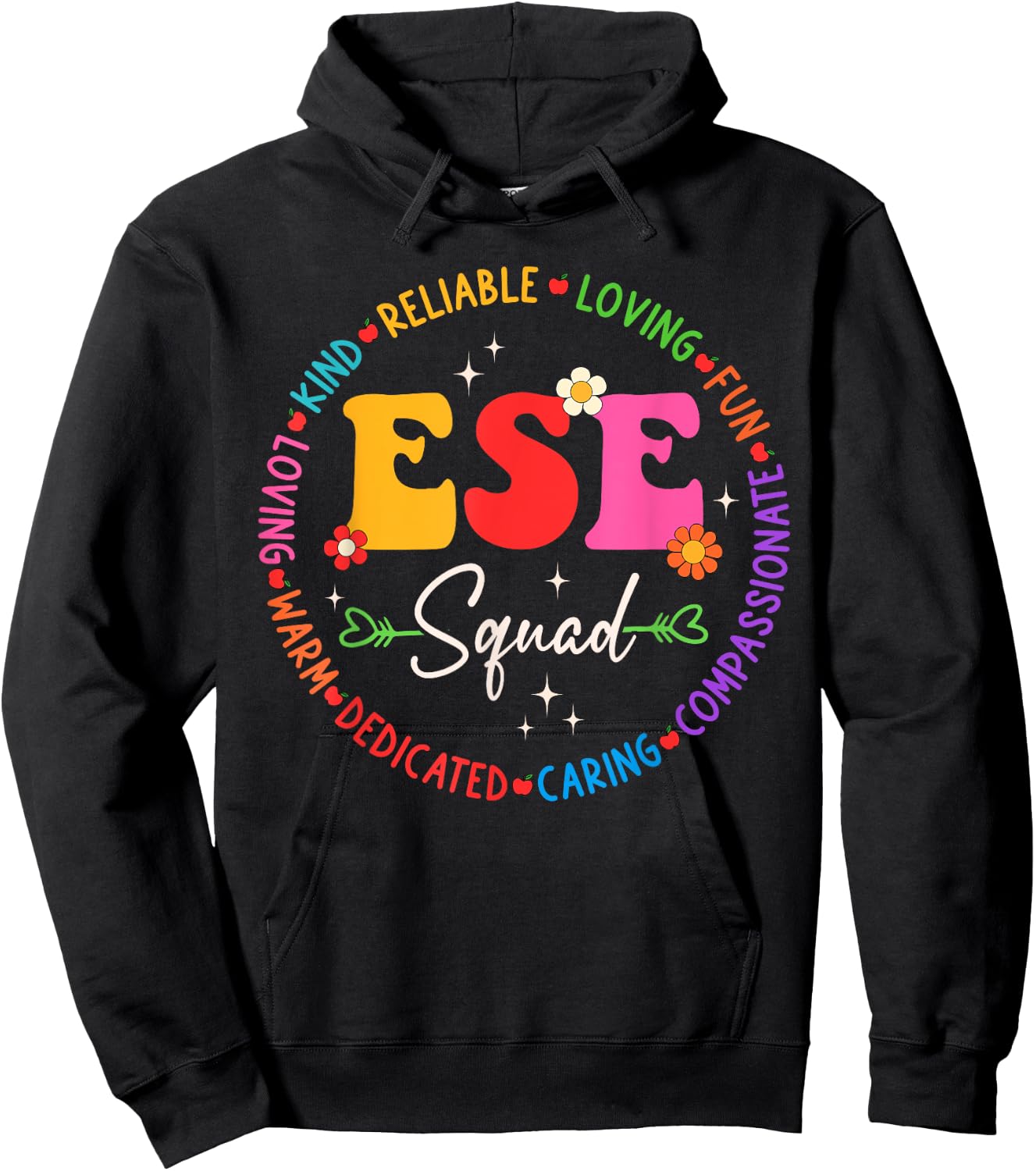 ESE Squad First Last Day Team Teacher Student Tribe Men Women Girls Kids Hoodie - Hoodie | Black