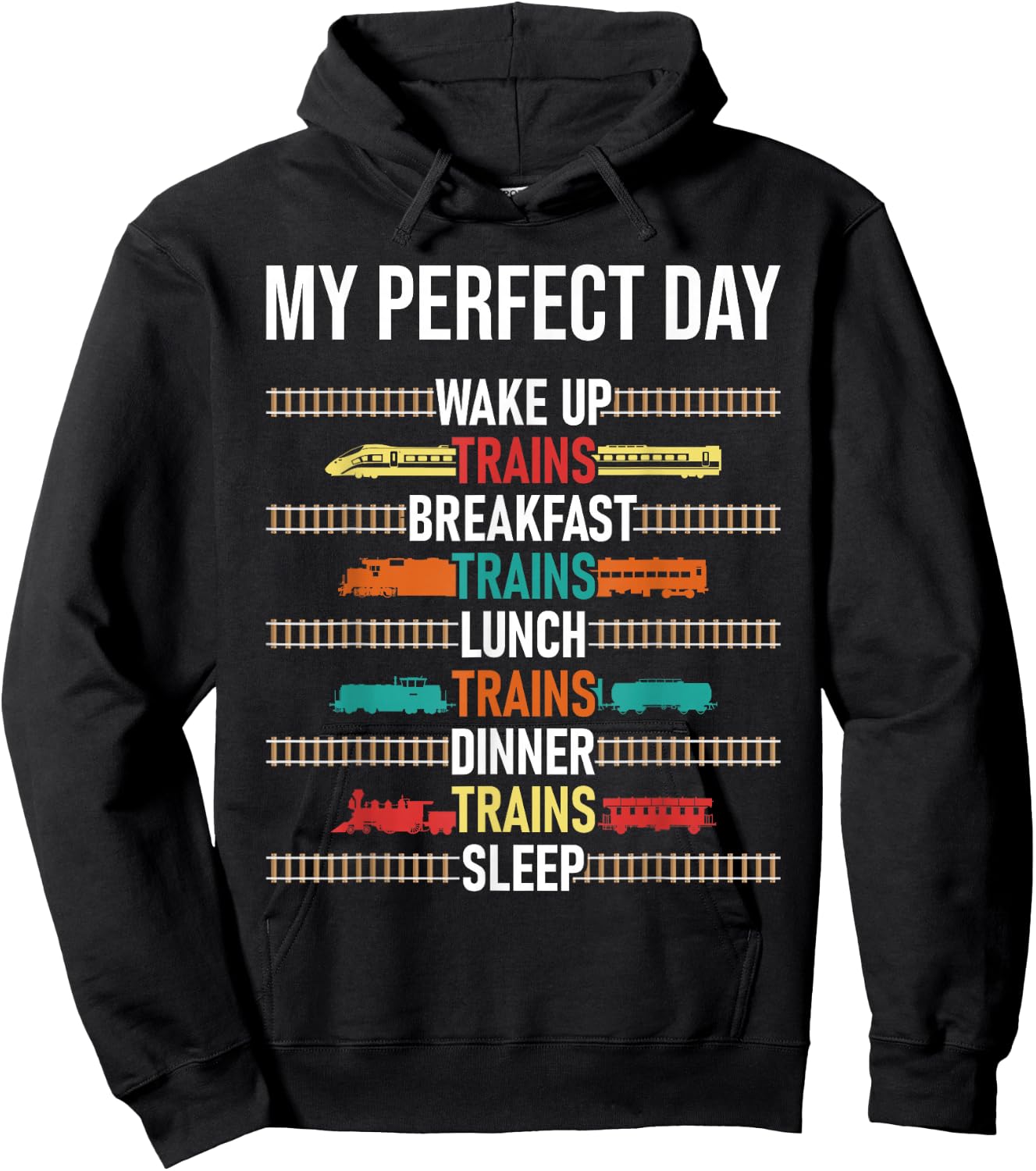 My Perfect Day - Model Train Lover Railroad Collector Hoodie - Hoodie | Black