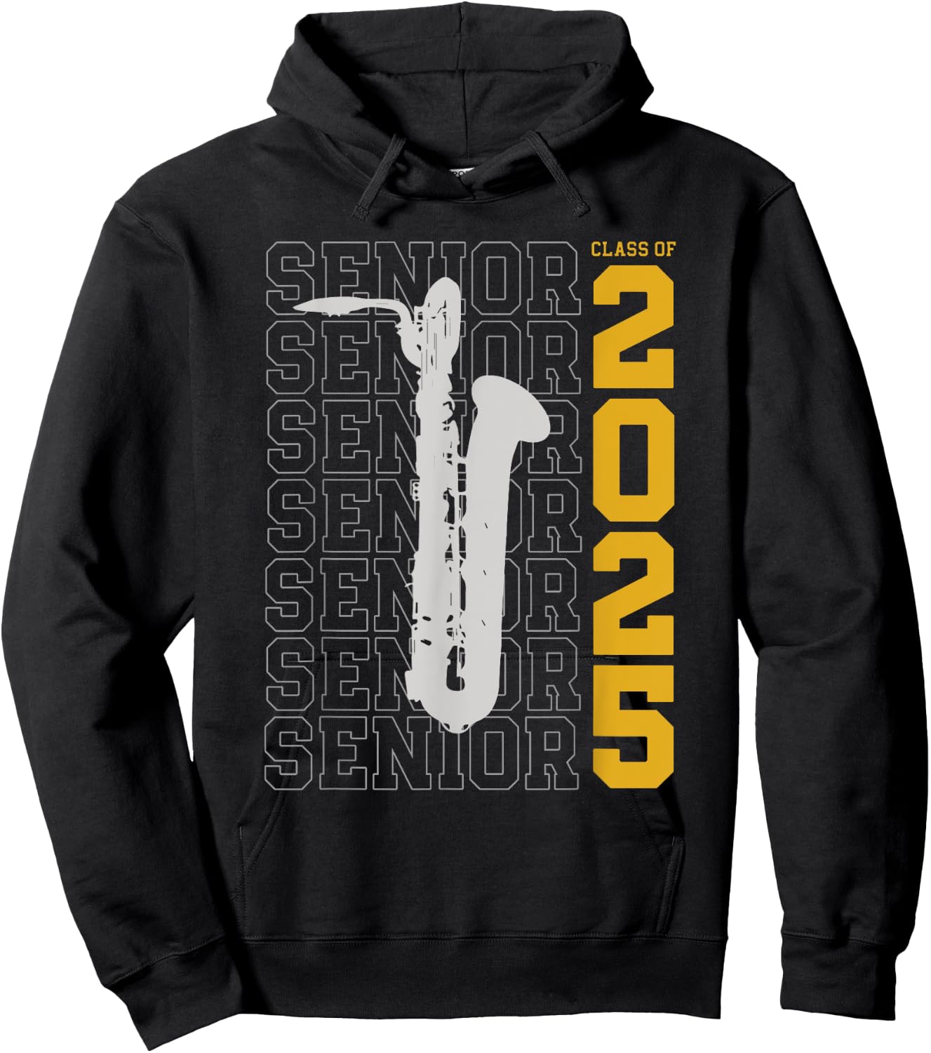 Class of 2025 Senior Baritone Saxophone for Bari Sax Player Hoodie - Hoodie | Black