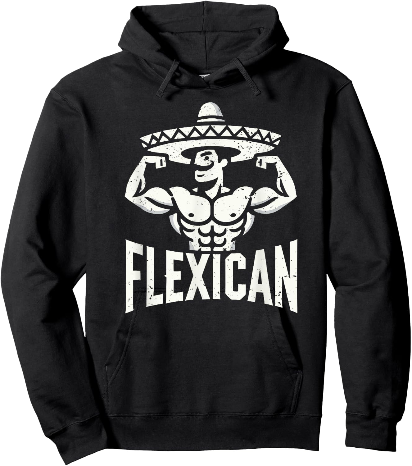 Mexican Funny Flexican Bodybuilding Flexing Muscles Fitness Hoodie - Hoodie | Black