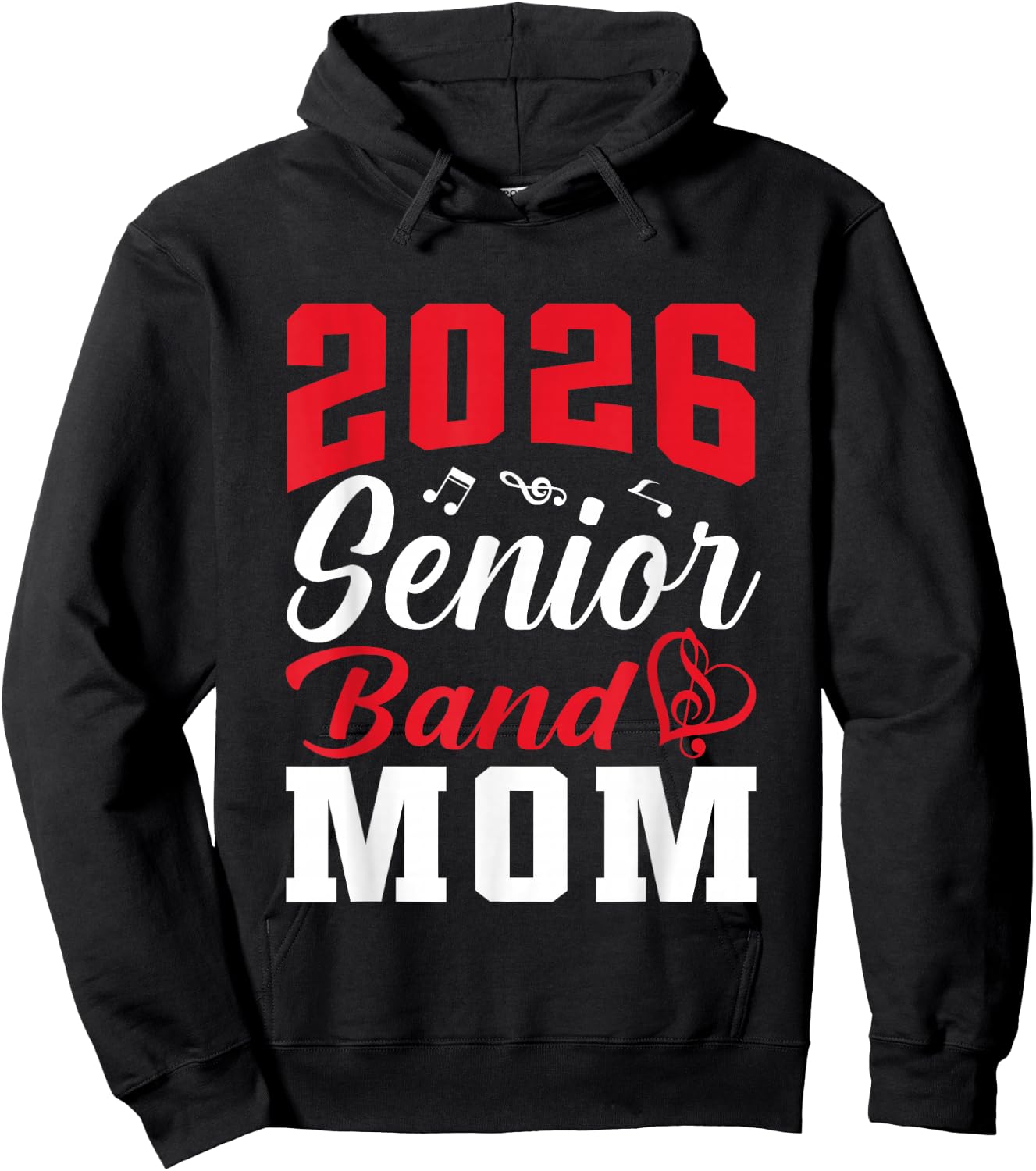 2026 Senior Band Mom Class Of 2026 Parent Mom Graduation Hoodie - Hoodie | Black