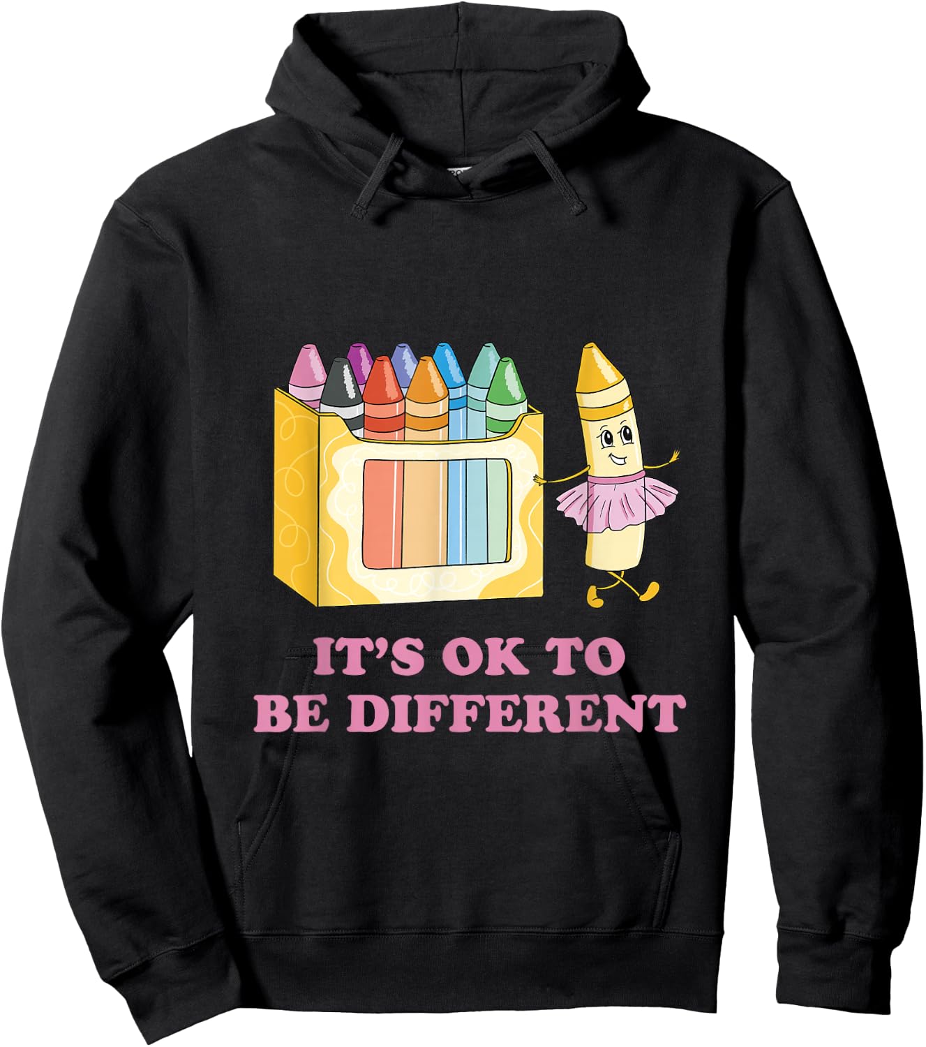 It's OK to be Different Crayons Autism Awareness Month Hoodie - Hoodie | Black