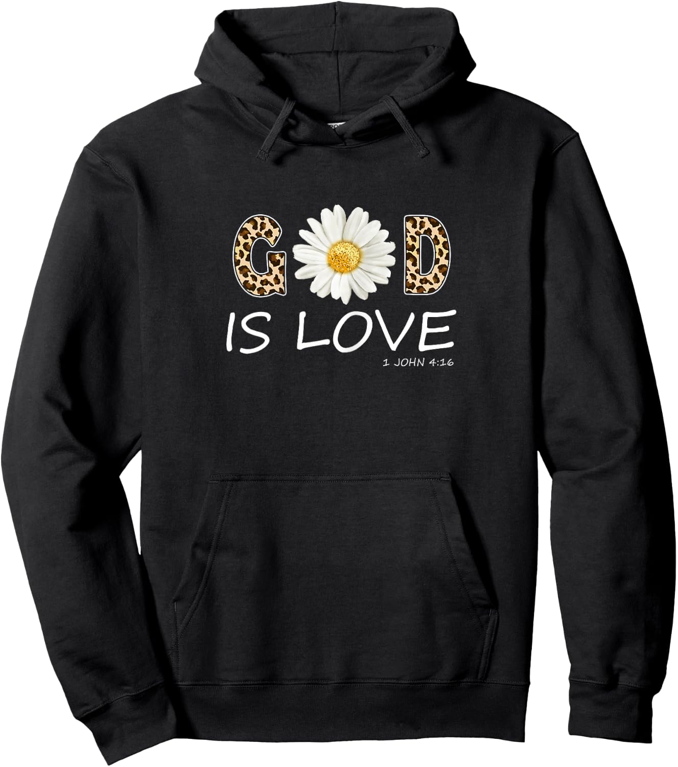 God Is Love Cool Flower Christian Women Bible Verse Hoodie - Hoodie | Black