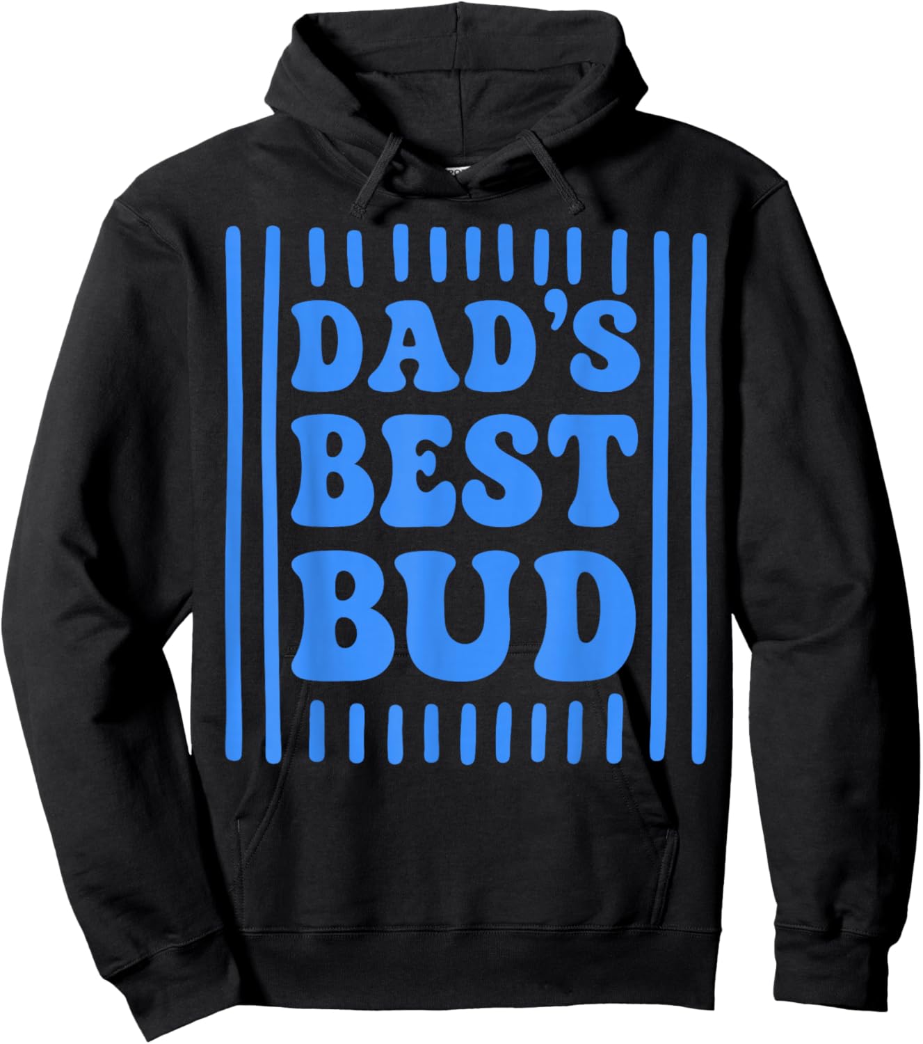 Striped Dad's Best Bud Boys Youth Kids Father's Day Hoodie - Hoodie | Black