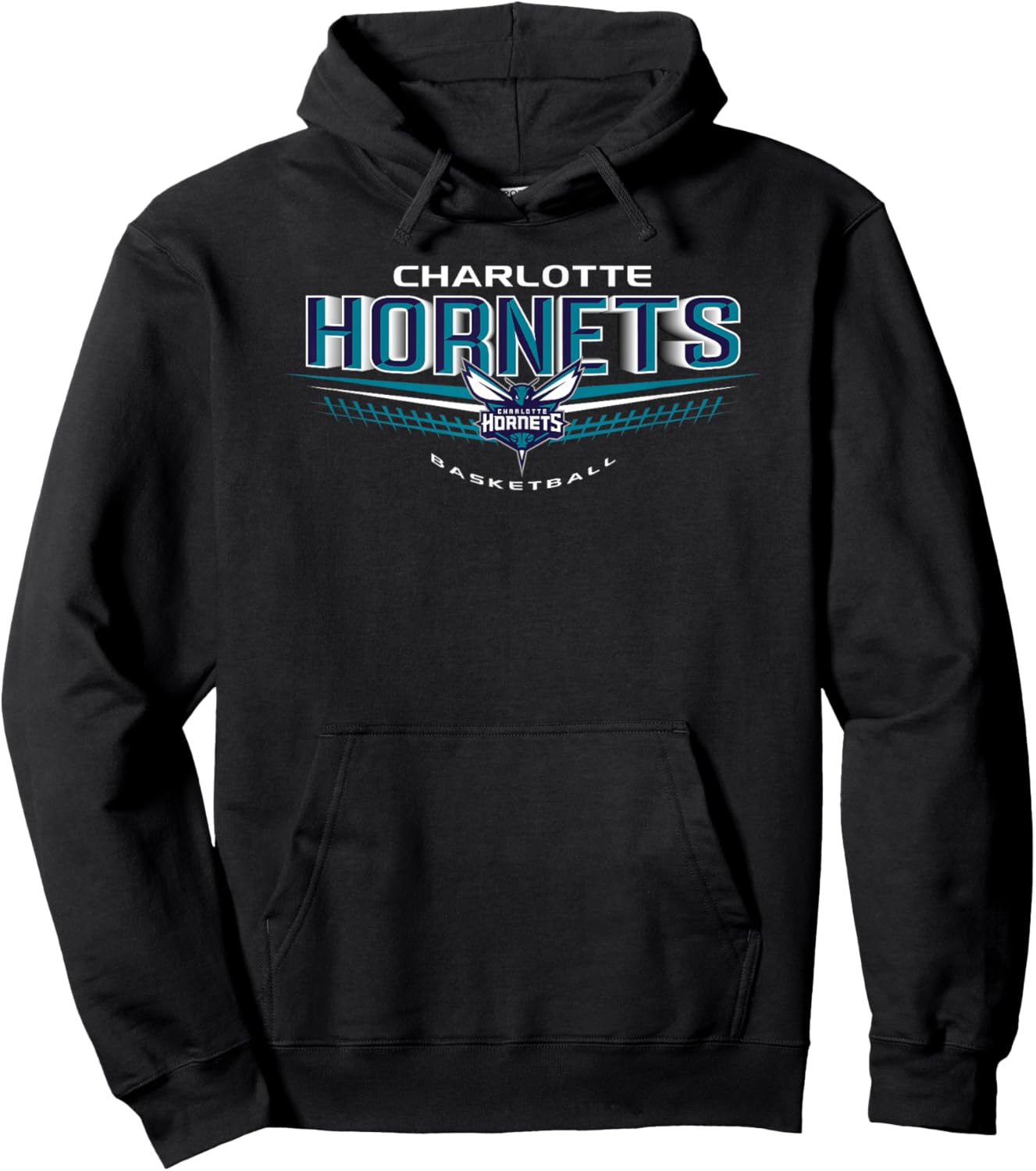 Charlotte Hornets NBA El Dorado - Black, -Adults & -Kids, Short Sleeve, Classic Fit, Polyester 100% Hoodie - Hoodie | Black