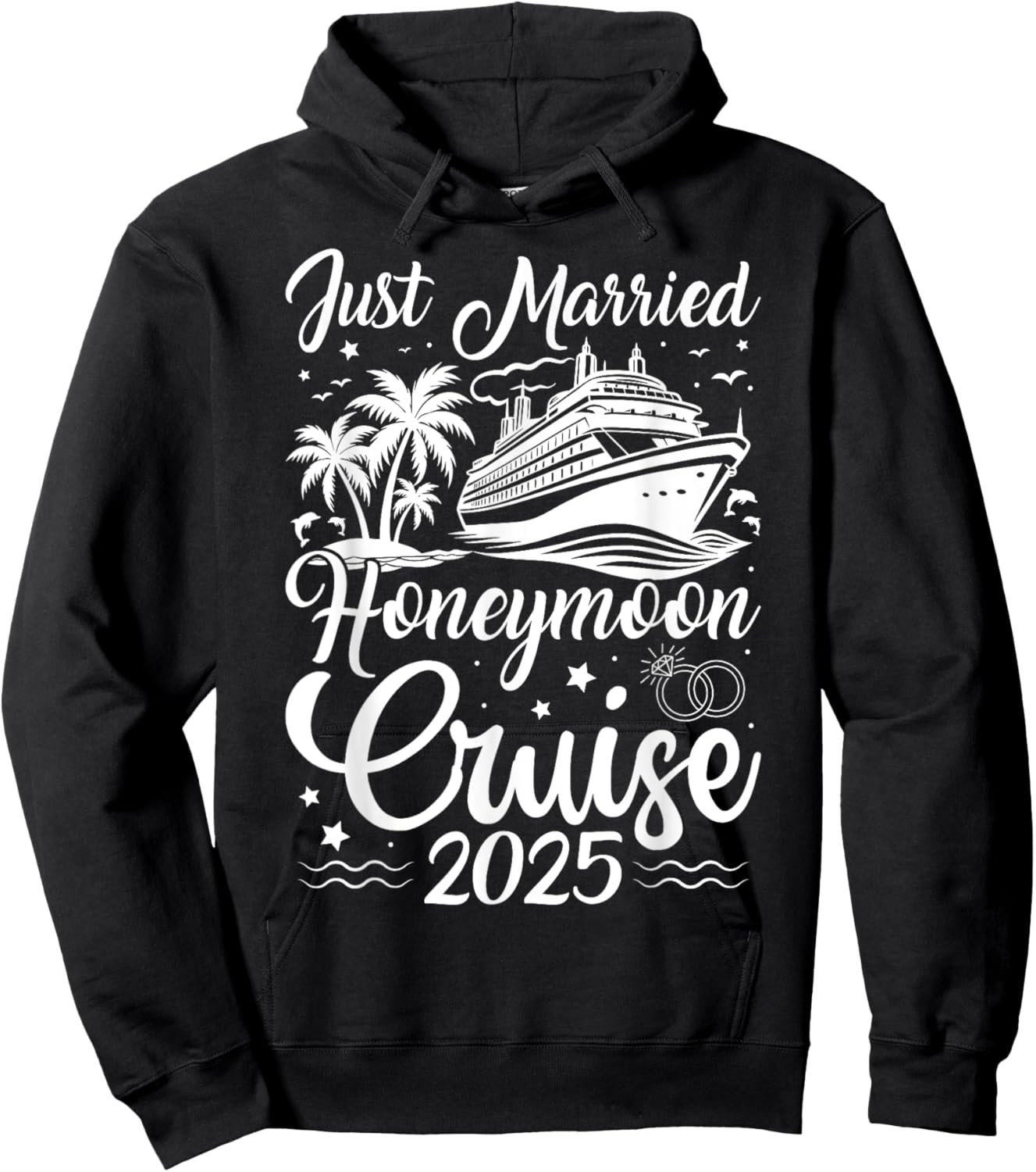 First Family Cruise for Married Couples 2025 - Adults - Black - Small - Short Sleeve - - Honeymoon Cruise Theme - Newlyweds, Couples, Honeymooners, Cruisers Hoodie - Hoodie | Black