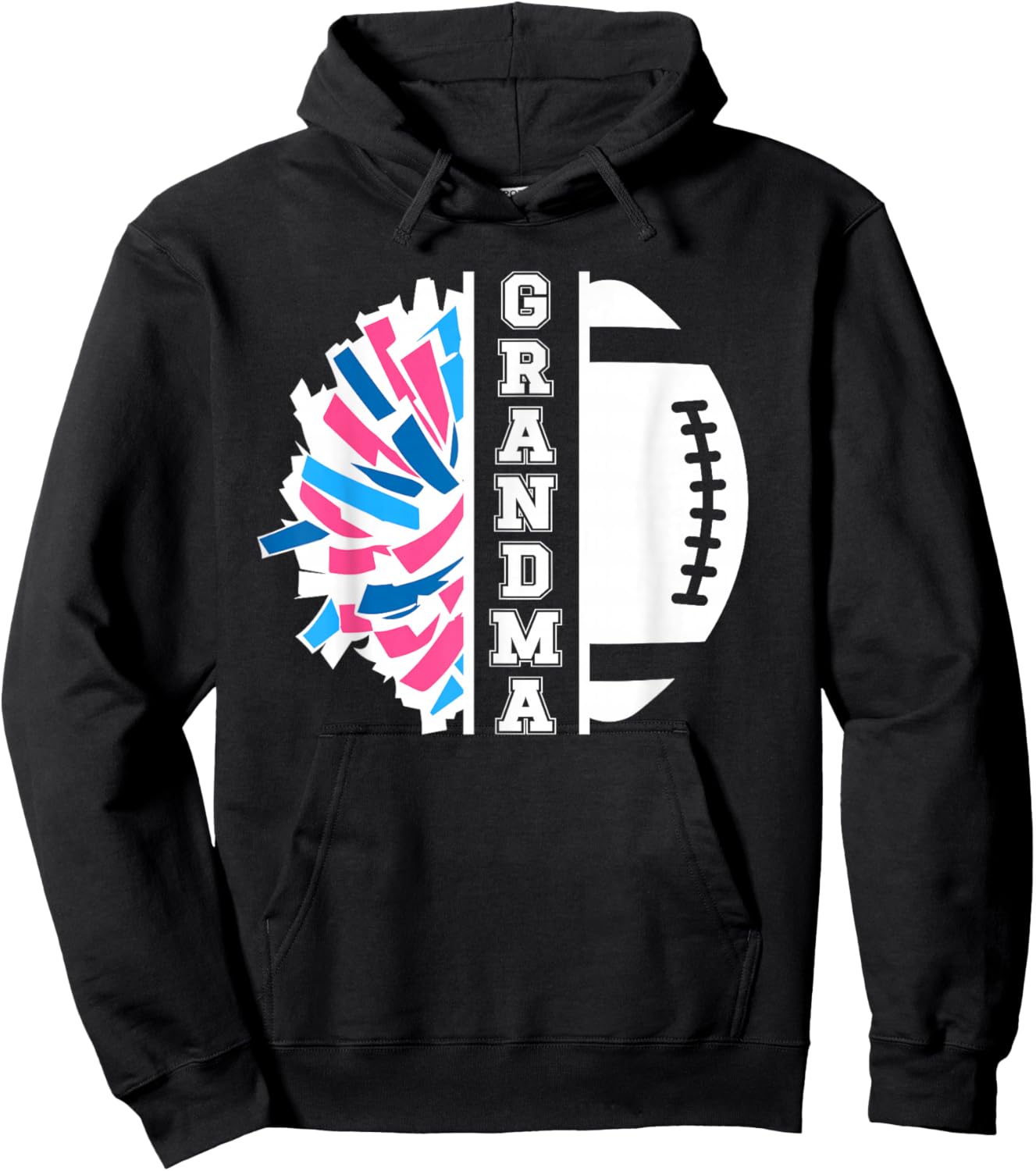 Football And Cheer Grandma Cheerleading And Football Grandma Hoodie - Hoodie | Black