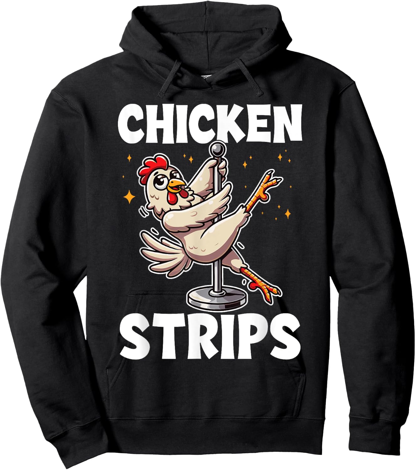Farm Animal Humor Chicken Pole Dance Black X-Small -Adults Modern Cartoon Humor Dance Hoodie - Hoodie | Black