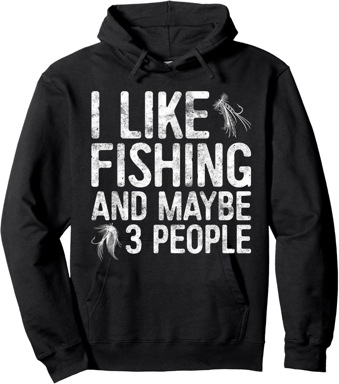 I Like Fishing And Maybe 3 People Shirt Funny Men Fisherman Hoodie - Hoodie | Black