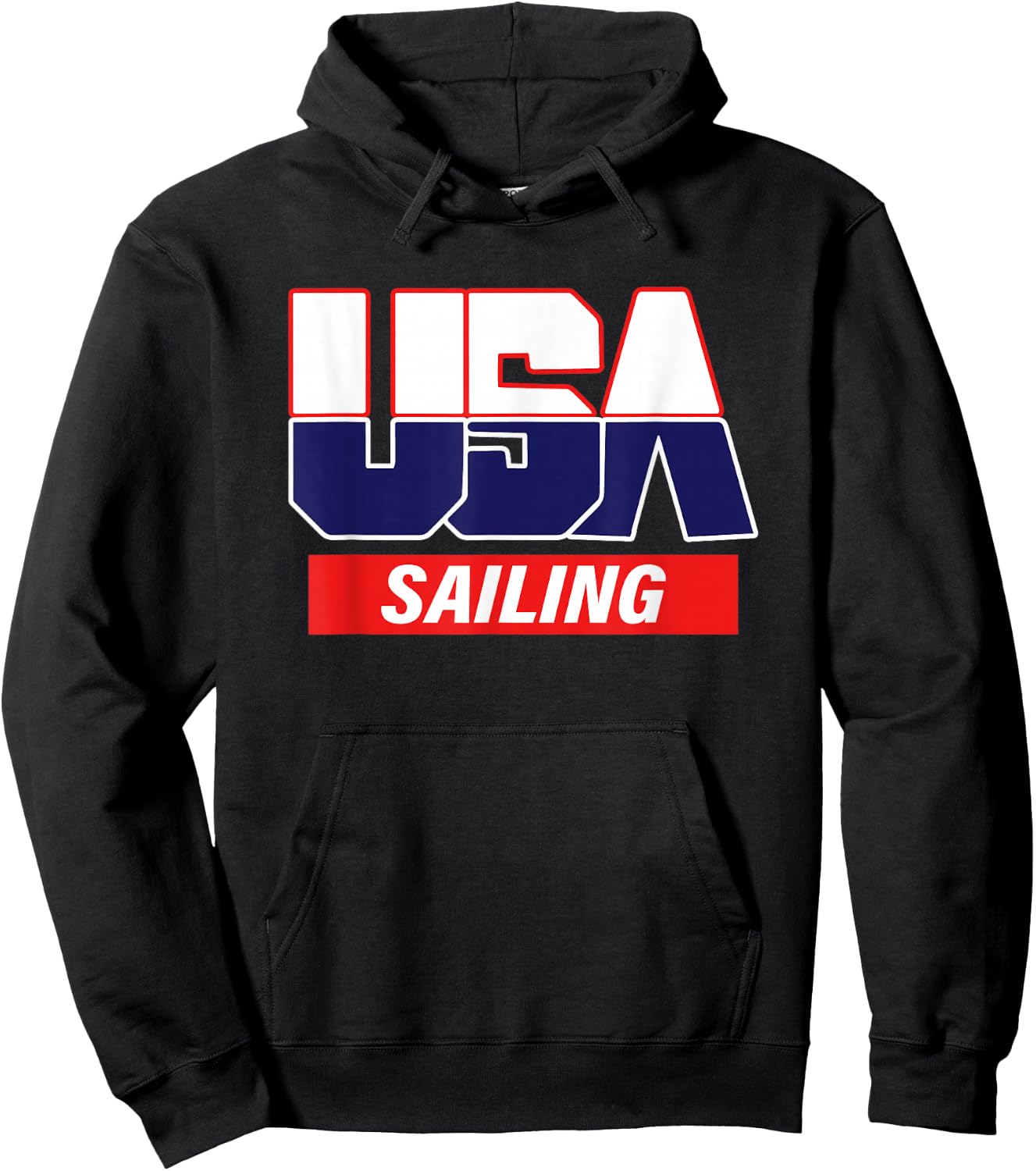 USA Team Sailing - men & women American sports Hoodie - Hoodie | Black