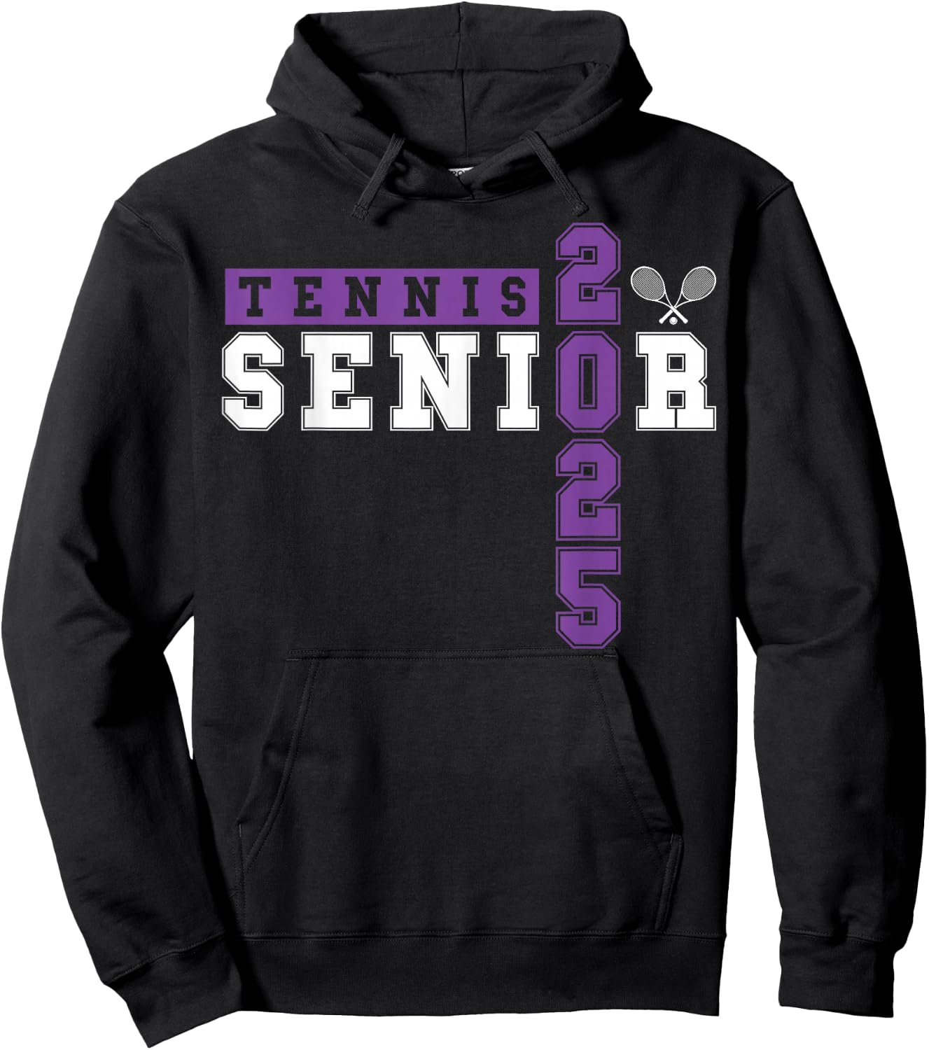 Tennis Senior Night Tennis Senior 2025 Graduation 43 Hoodie - Hoodie | Black