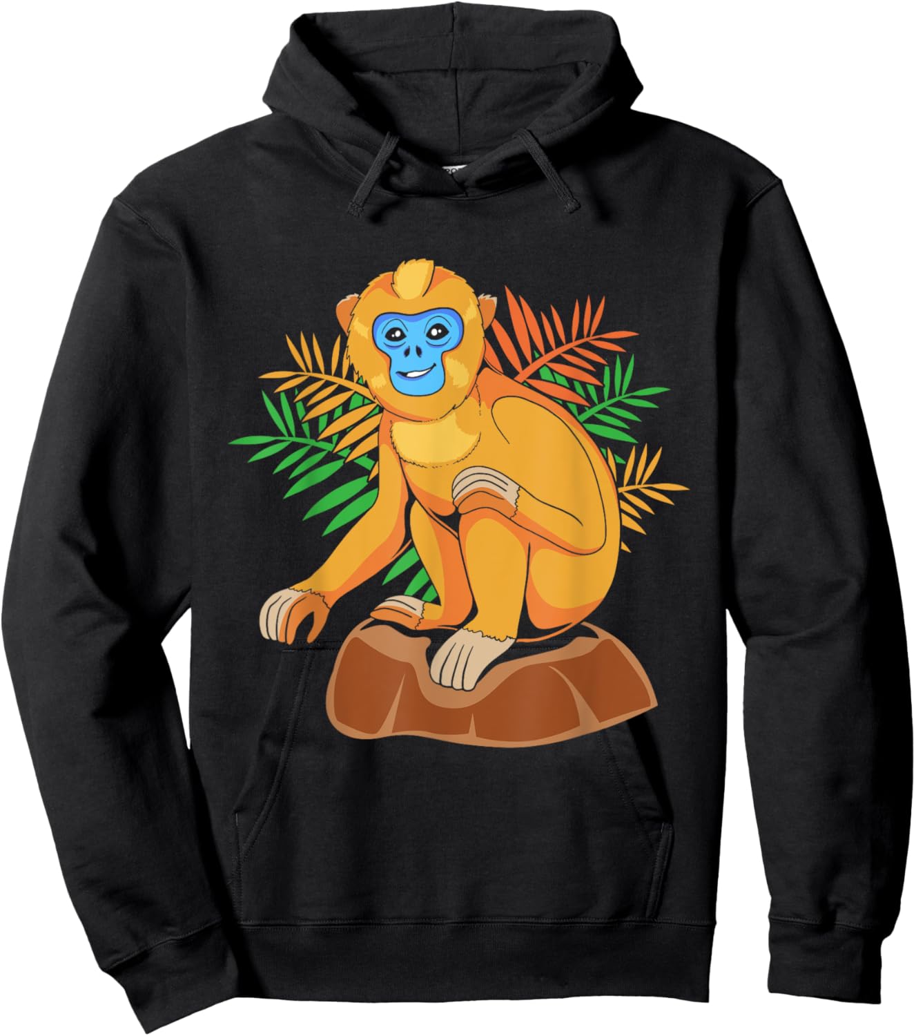 Funny Golden Snub Nosed Monkey Sitting Hoodie - Hoodie | Black