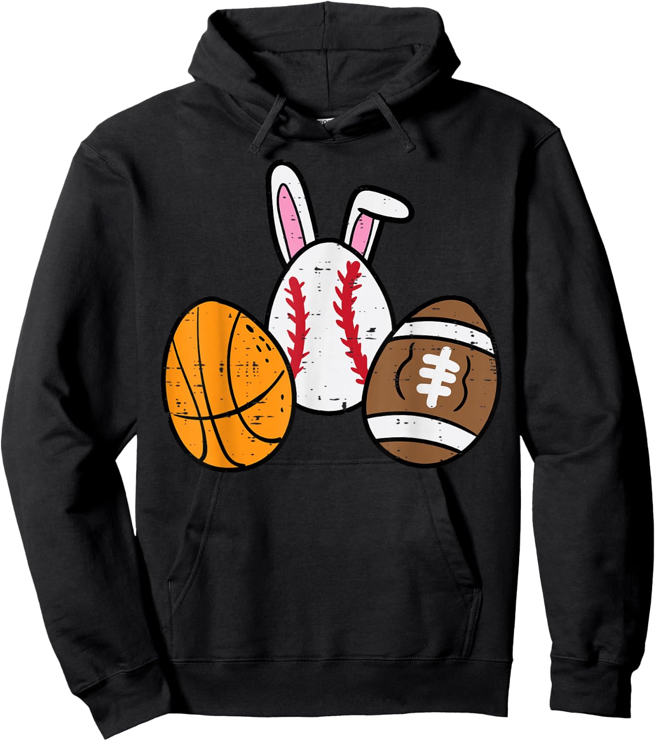 Easter Balls Basketball Baseball Football Boys Kid Men Women Hoodie - Hoodie | Black