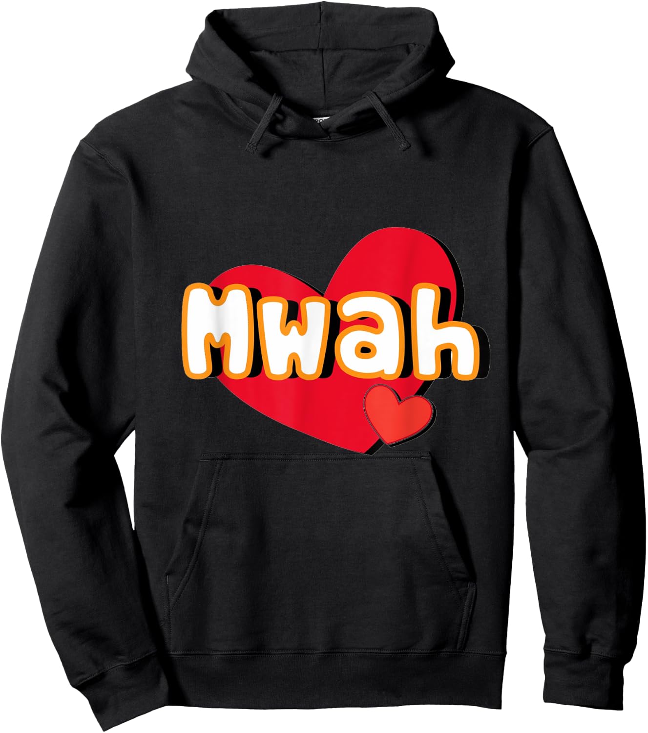 Funny Mwah with Hearts Hoodie - Hoodie | Black