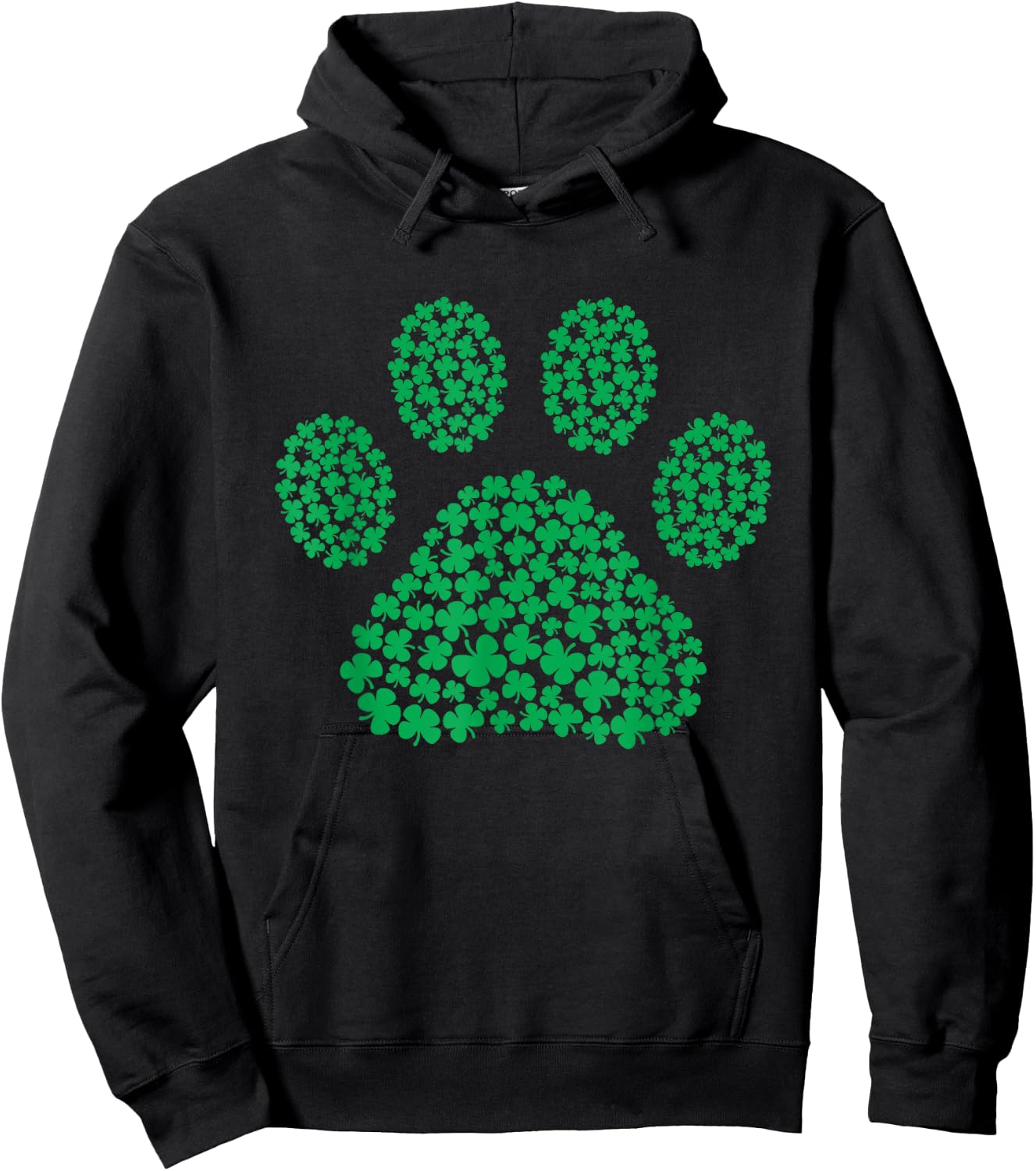 Dog Paw Clovers St Patrick's Day Shamrock Irish Ireland Hoodie - Hoodie | Black