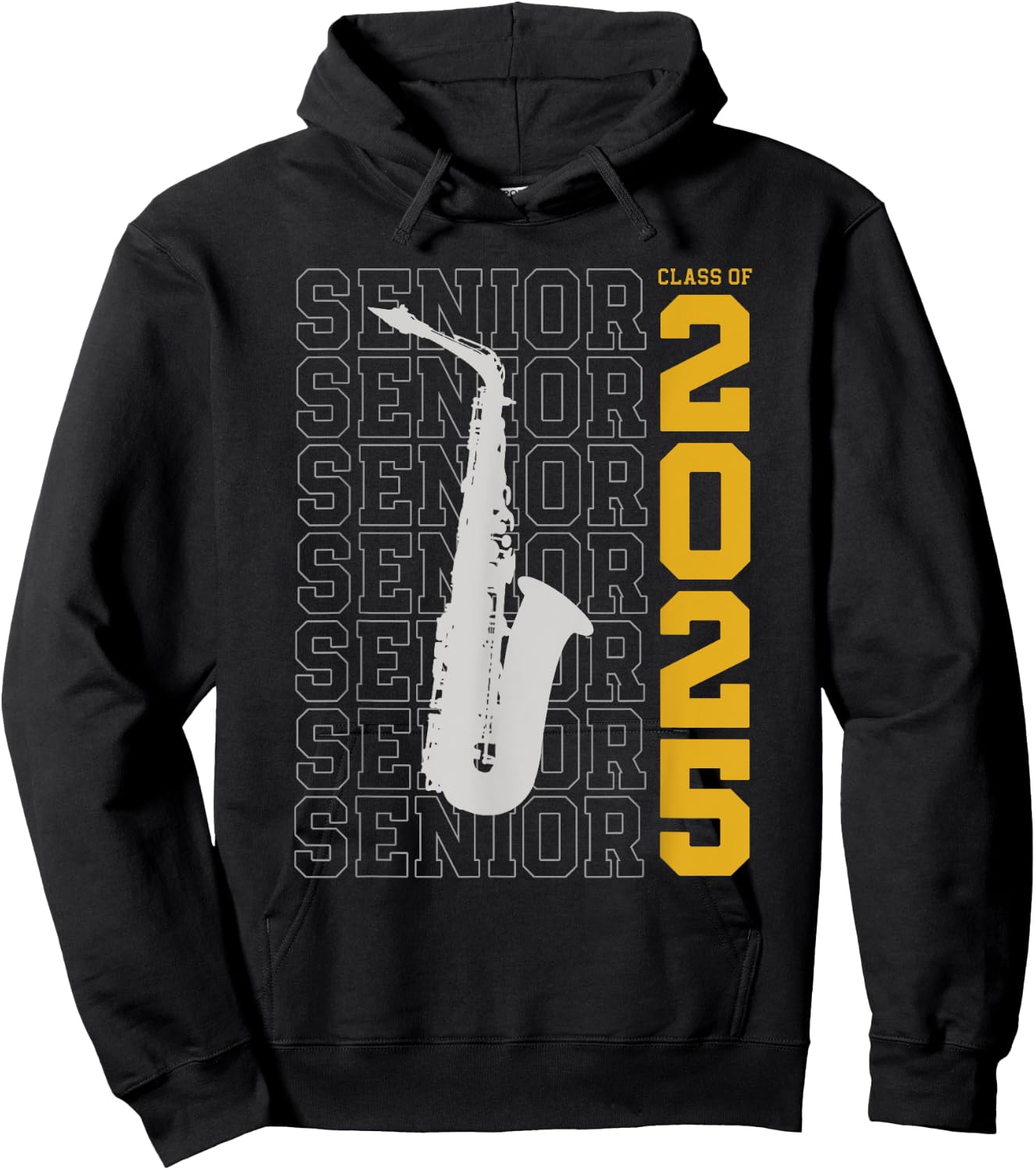 Class of 2025 Senior Alto Saxophone for Alto Sax Player Hoodie - Hoodie | Black
