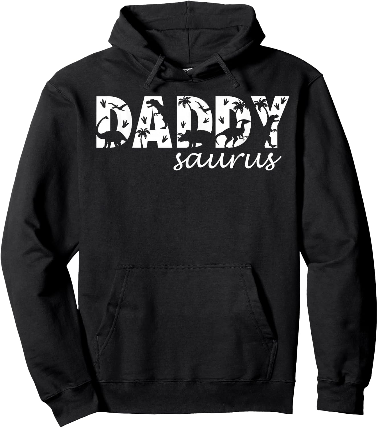 Daddysaurus T Rex Dinosaur Daddy Saurus Dad Family Matching Hoodie - Hoodie | Black