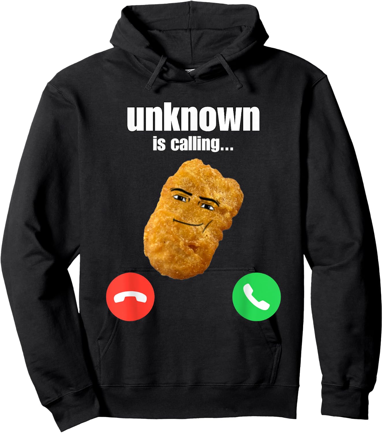Chicken Nugget Man Face Cowboy Meme Hoodie - Hoodie | Black