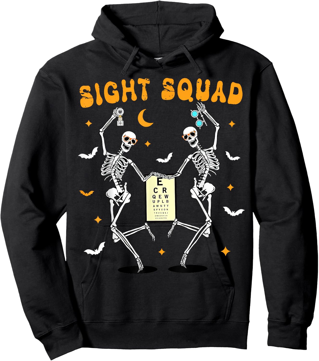 Skeleton Dancing Sight Squad Halloween Optometrist Optometry Hoodie - Hoodie | Black