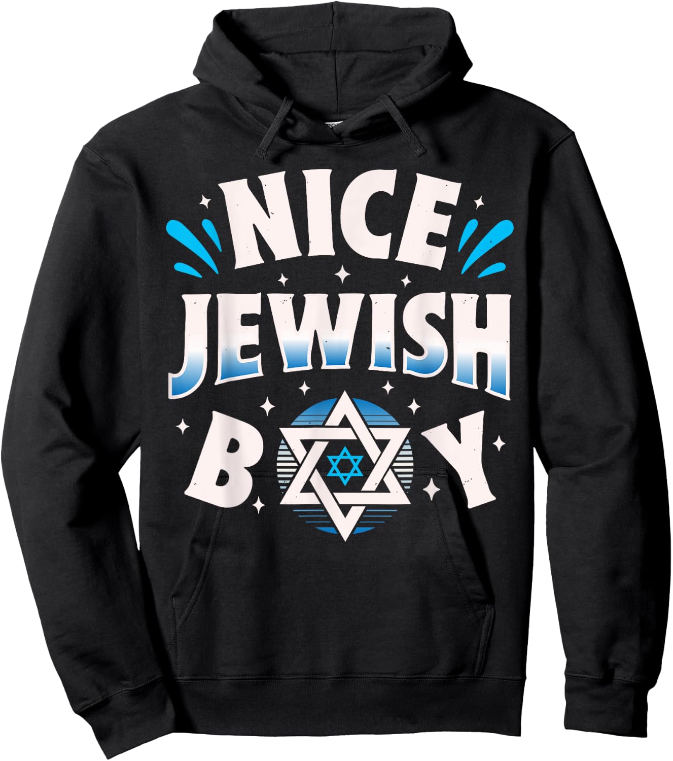 Nice Jewish Boy Hanukkah Chanukah Jews Judaism Star Of David Hoodie - Hoodie | Black