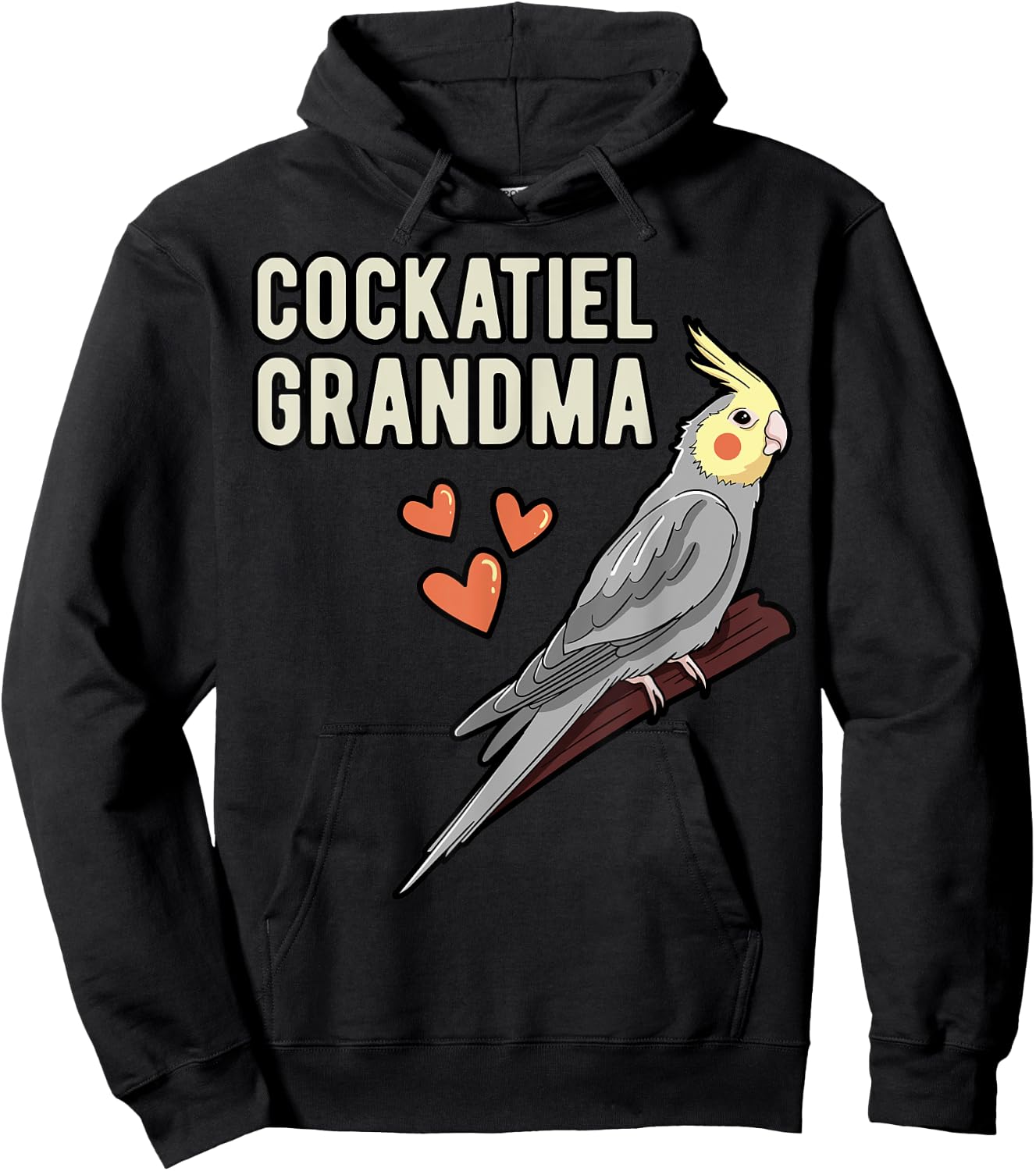 Cockatiel Grandma Parrot Owner Grandmother Cockatoo Pet Bird Hoodie - Hoodie | Black