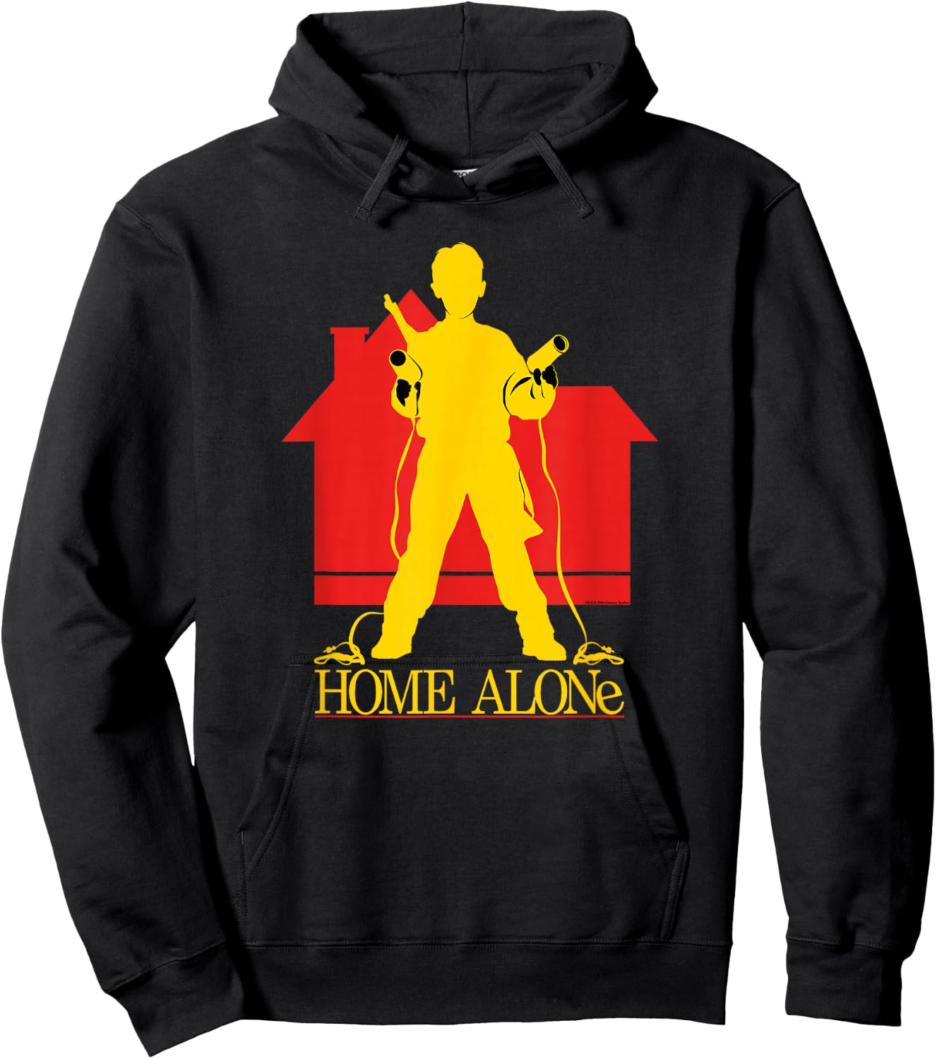 Home Alone Kevin McCallister Silhouette House Logo Retro Hoodie - Hoodie | Black
