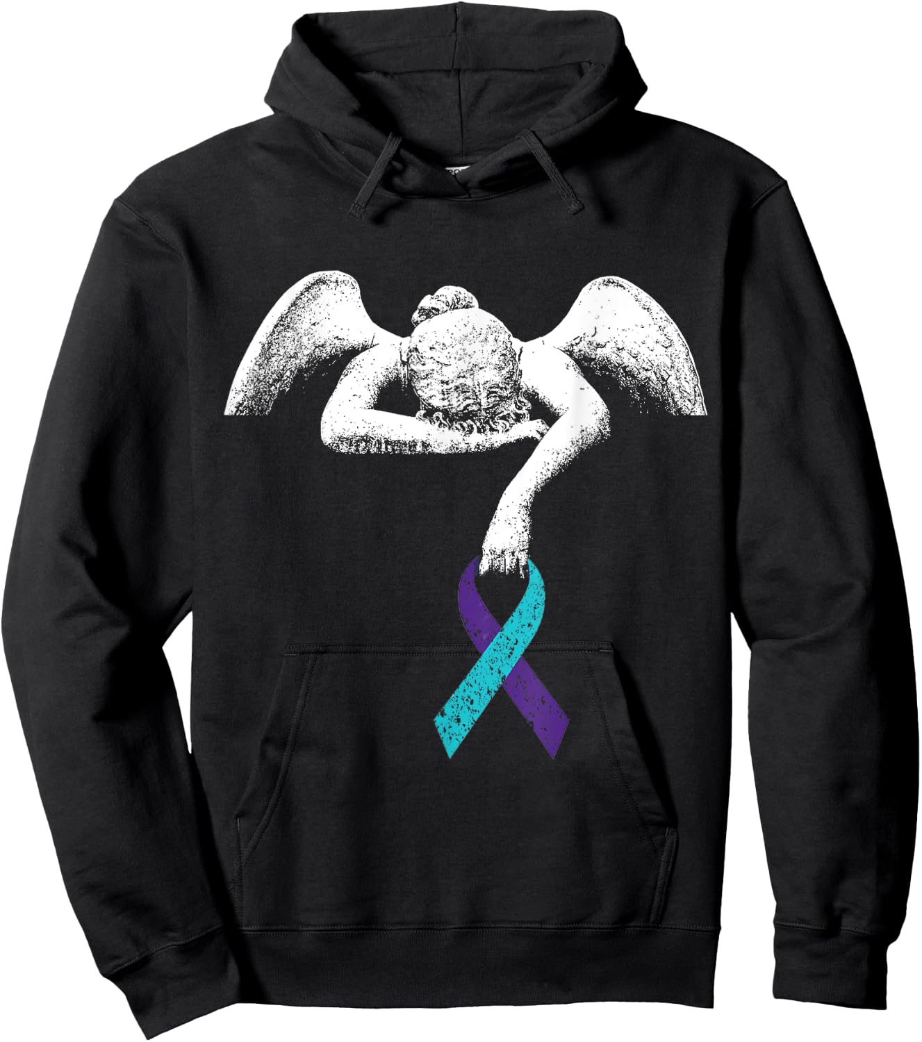 Angel and Suicide Awareness Suicide Prevention Shirt Hoodie - Hoodie | Black
